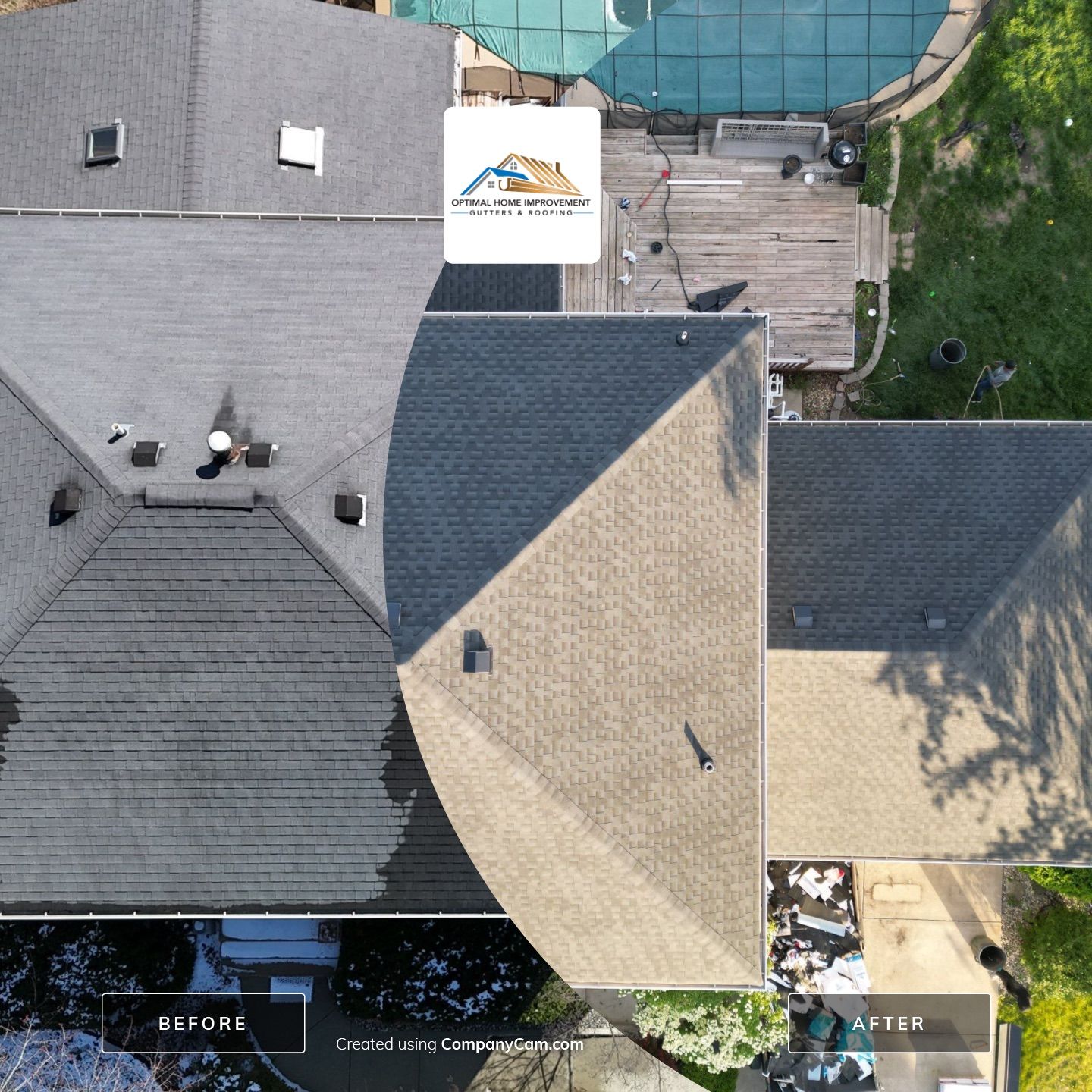 Roof replacement by Optimal Home Improvement 