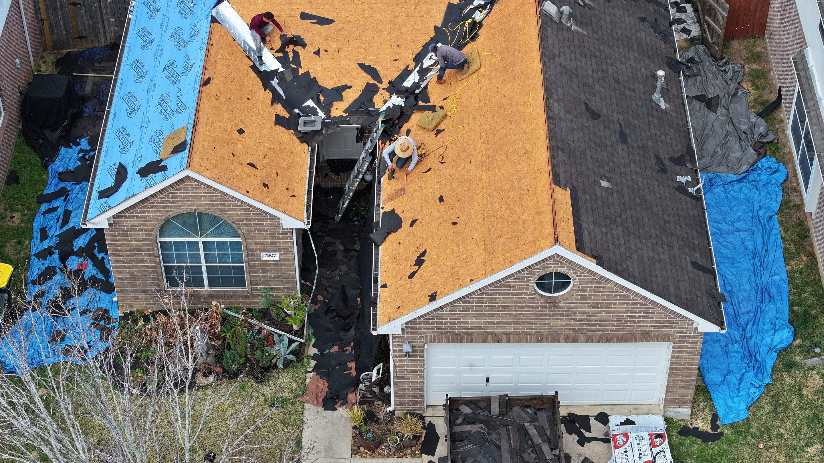 Full Roof Replacement on Brick Two-Story — Conroe, TX by PL Roofing & SB Roofing, LLC.
