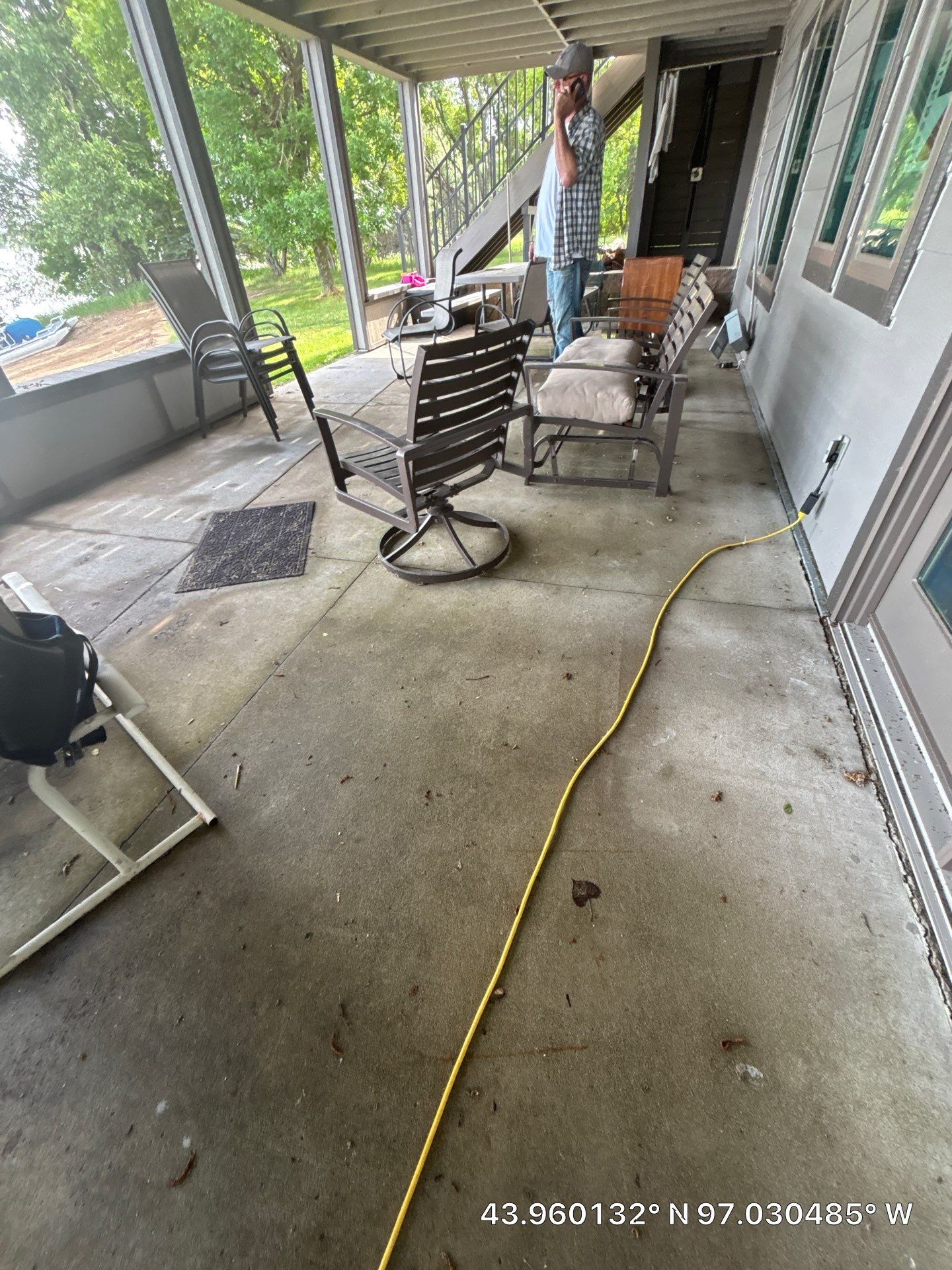 Lakefront Screened Patio Concrete Coating Installation in Wentworth by Select Painting, Coatings & Garage Cabinets