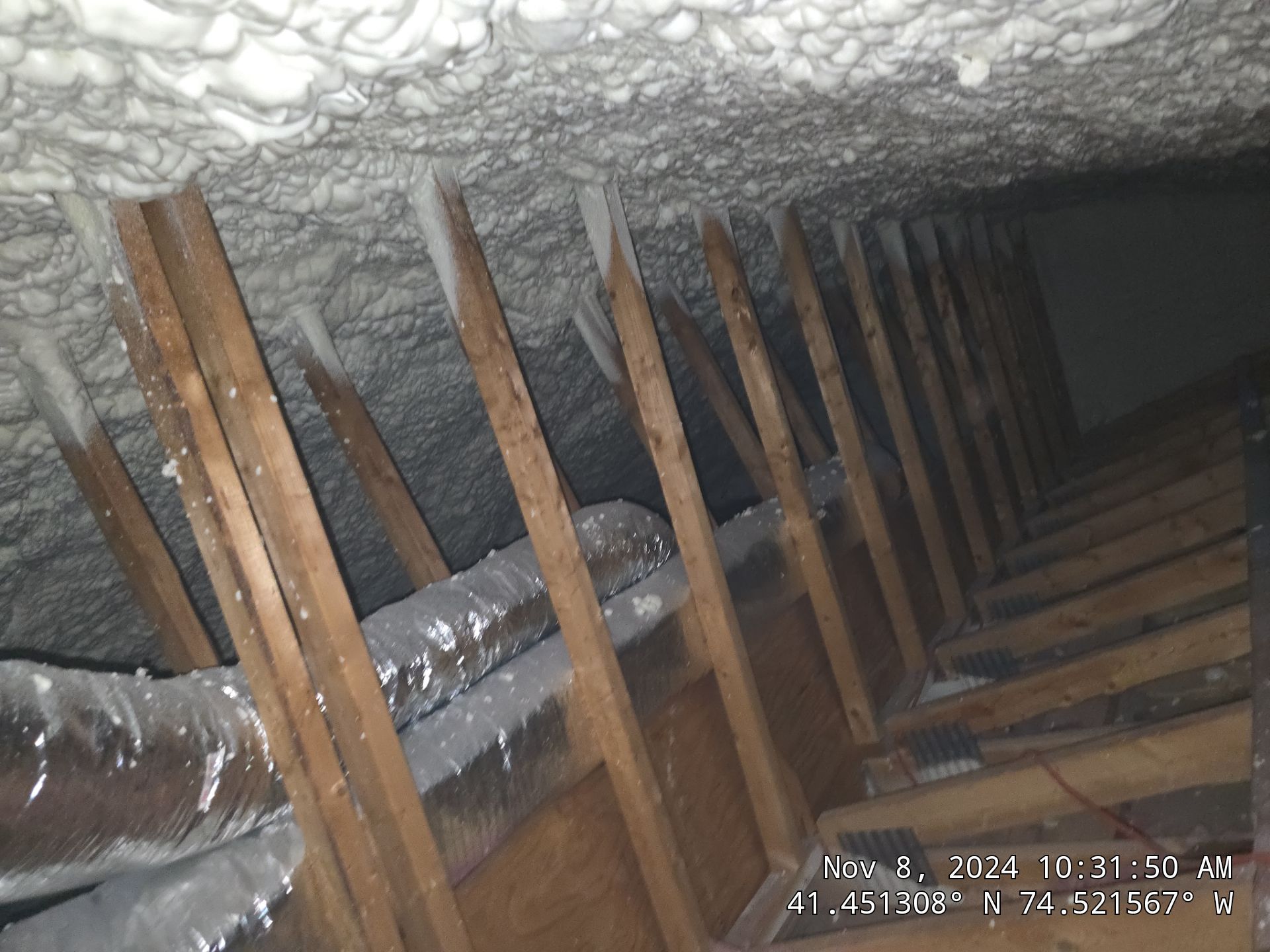 Attic Insulation using open cell spray foam by NYS Foam & Energy