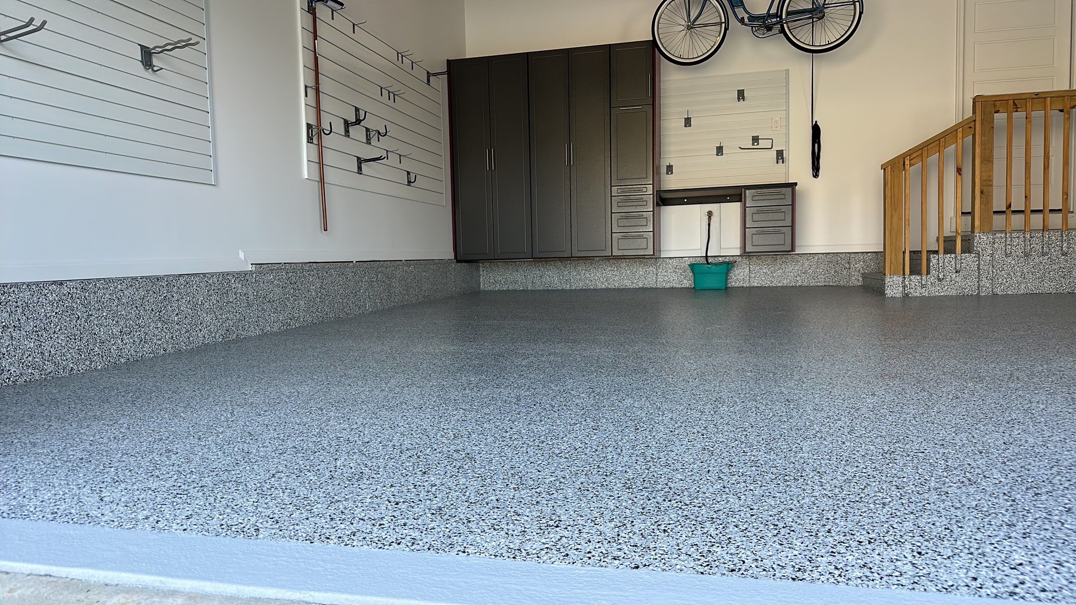 Sandy S. transformed her garage with a Banner Garage Floor and a cabinets by Banner Garage