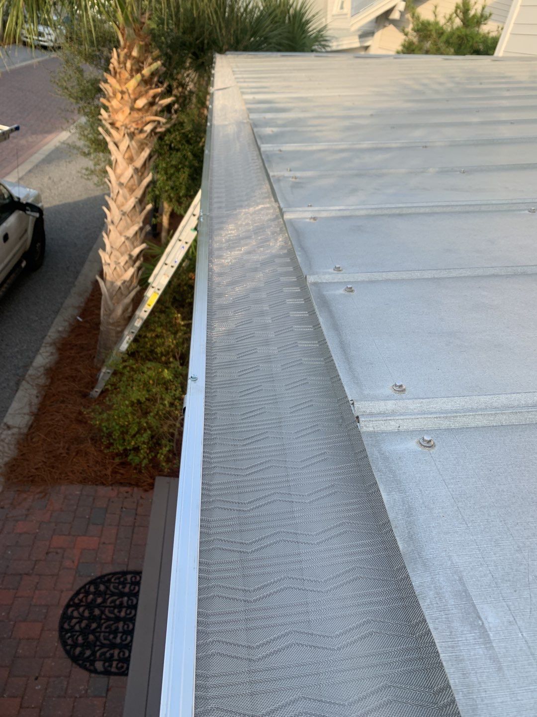 Gutter Installation using Galvalume Half Round Seamless Gutters and LeafBlaster Pro Gutter Guards by Gutter Professors