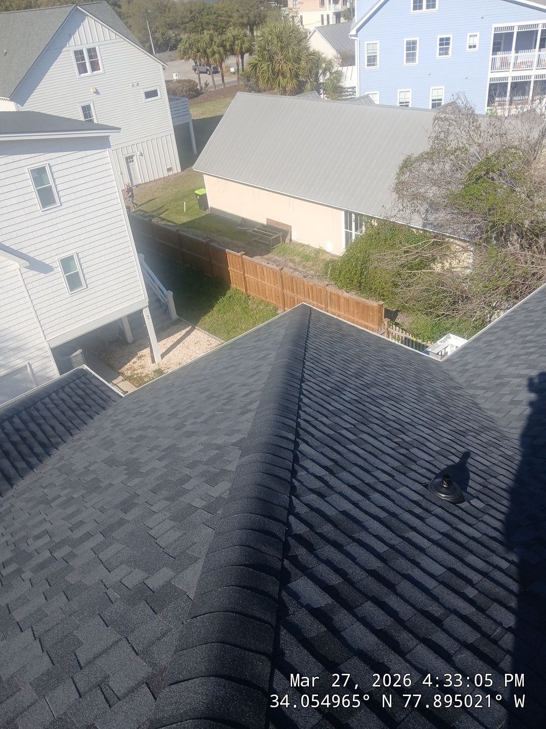 Roof Replacement (FORTIFIED Roof™ System) using CertainTeed Landmark Pro Shingles – Max Def Moire Black in Carolina Beach, NC by your trusted local roofing company near me by RGR Construction and Roofing, LLC