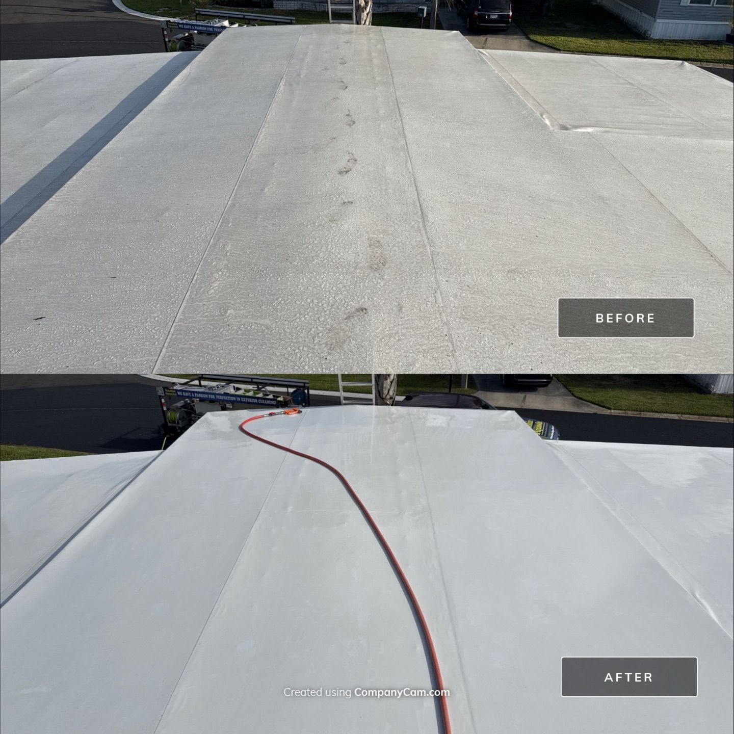Mobile Home Soft Wash & TPO Roof Cleaning in Leisure Lake Mobile Home Park – Palmetto, FL by Sunshine AquaWash