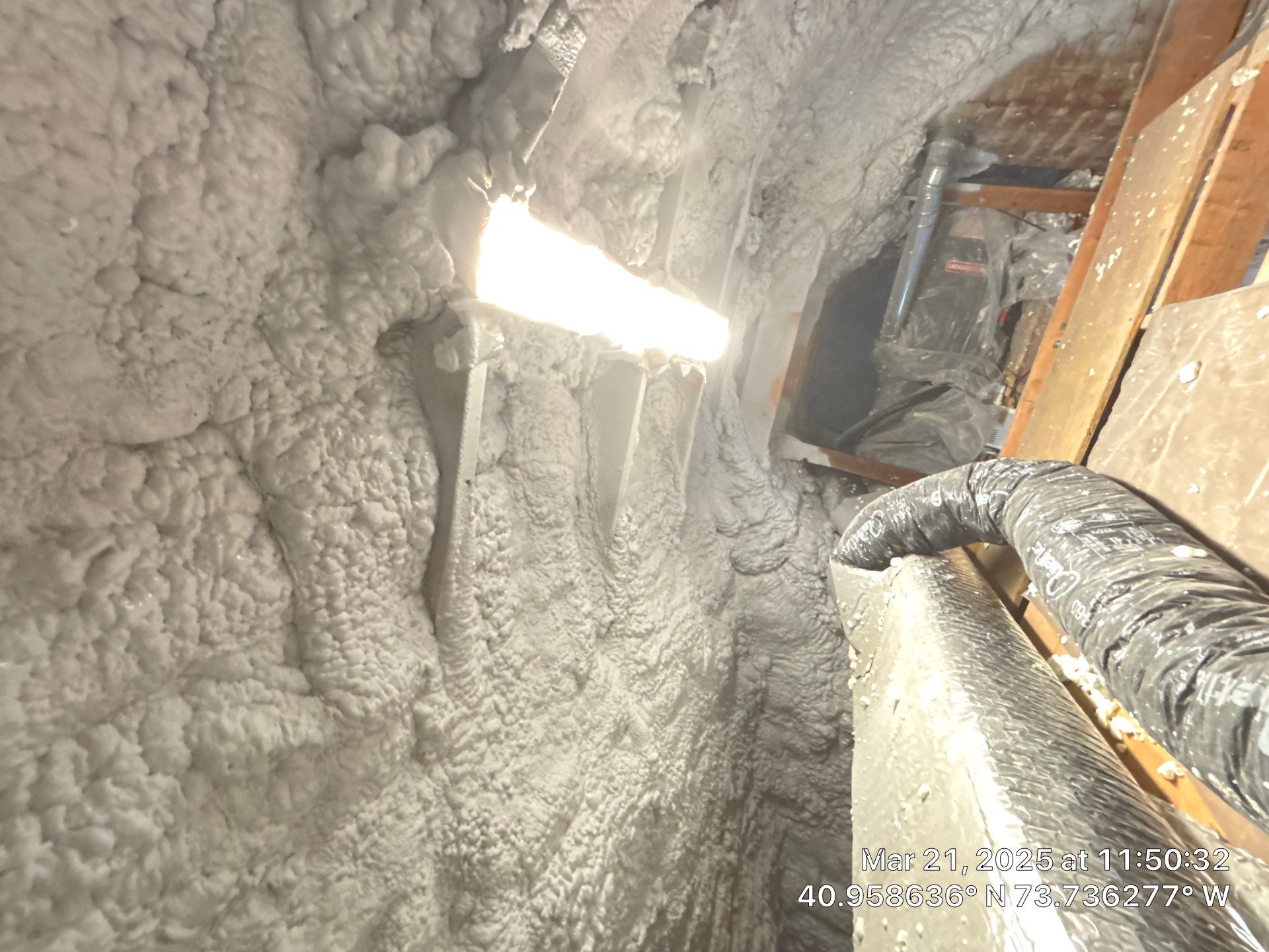 Attic Insulation using open cell spray foam by NYS Foam & Energy