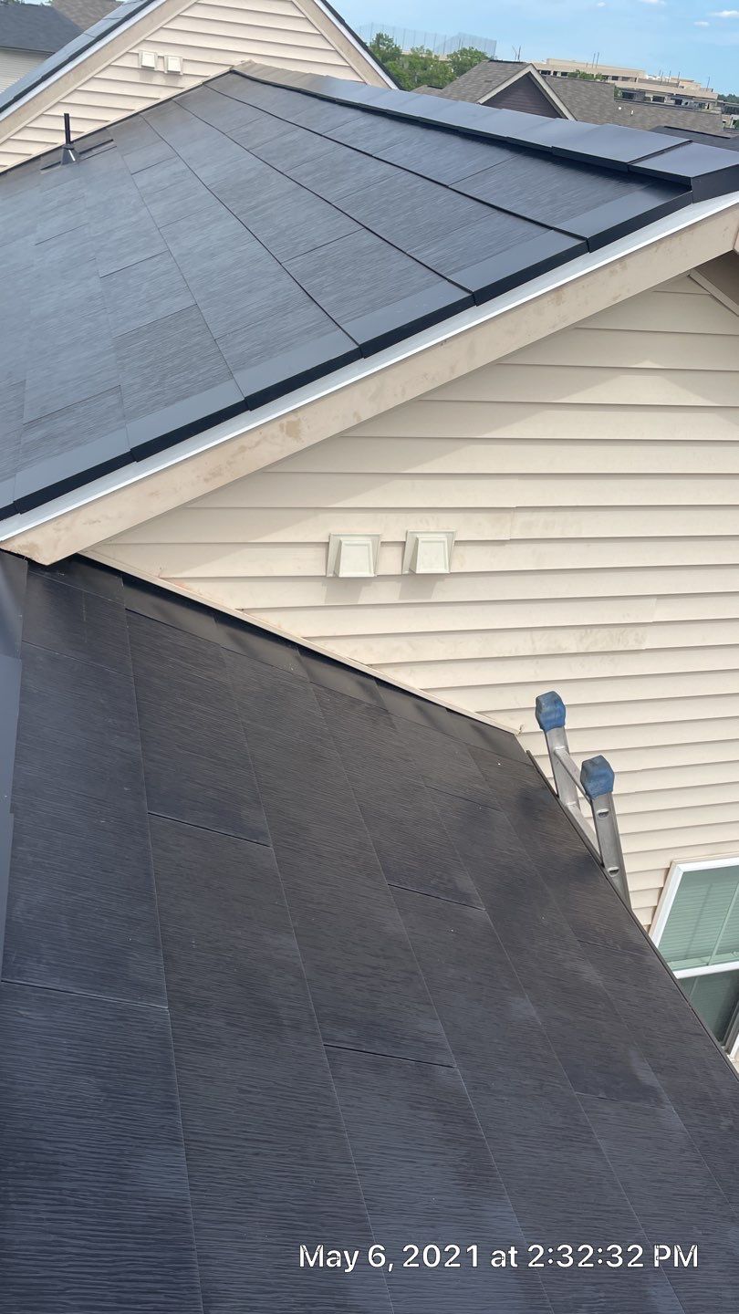 Tesla Solar Roof using Tesla Solar Roof V3 tiles by American Home Contractors