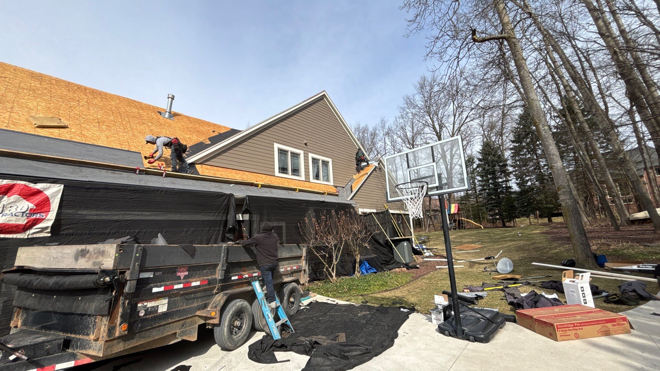 Roof Replacement using CertainTeed Landmark Moire Black by 180 Contractors