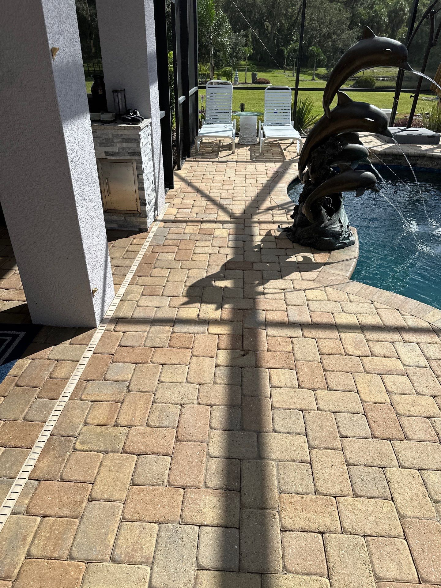 Paver Driveway, Pool Deck, Outdoor Furniture & Culvert Cleaning in Winding River Community, Bradenton, FL | Sunshine AquaWash by Sunshine AquaWash