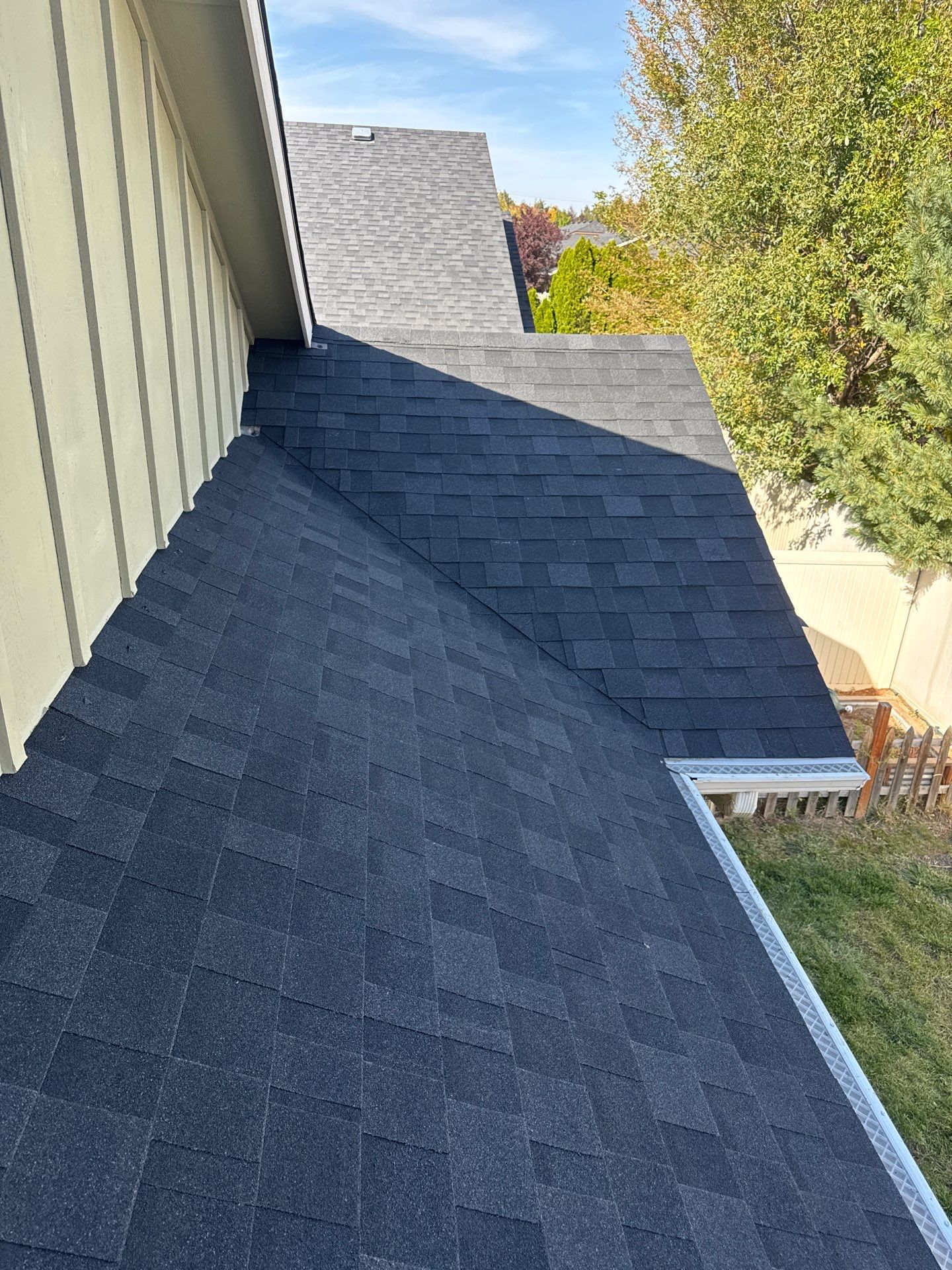 Residential Roof Replacement With Charcoal Architectural Shingles in Meridian by Olive Roofing