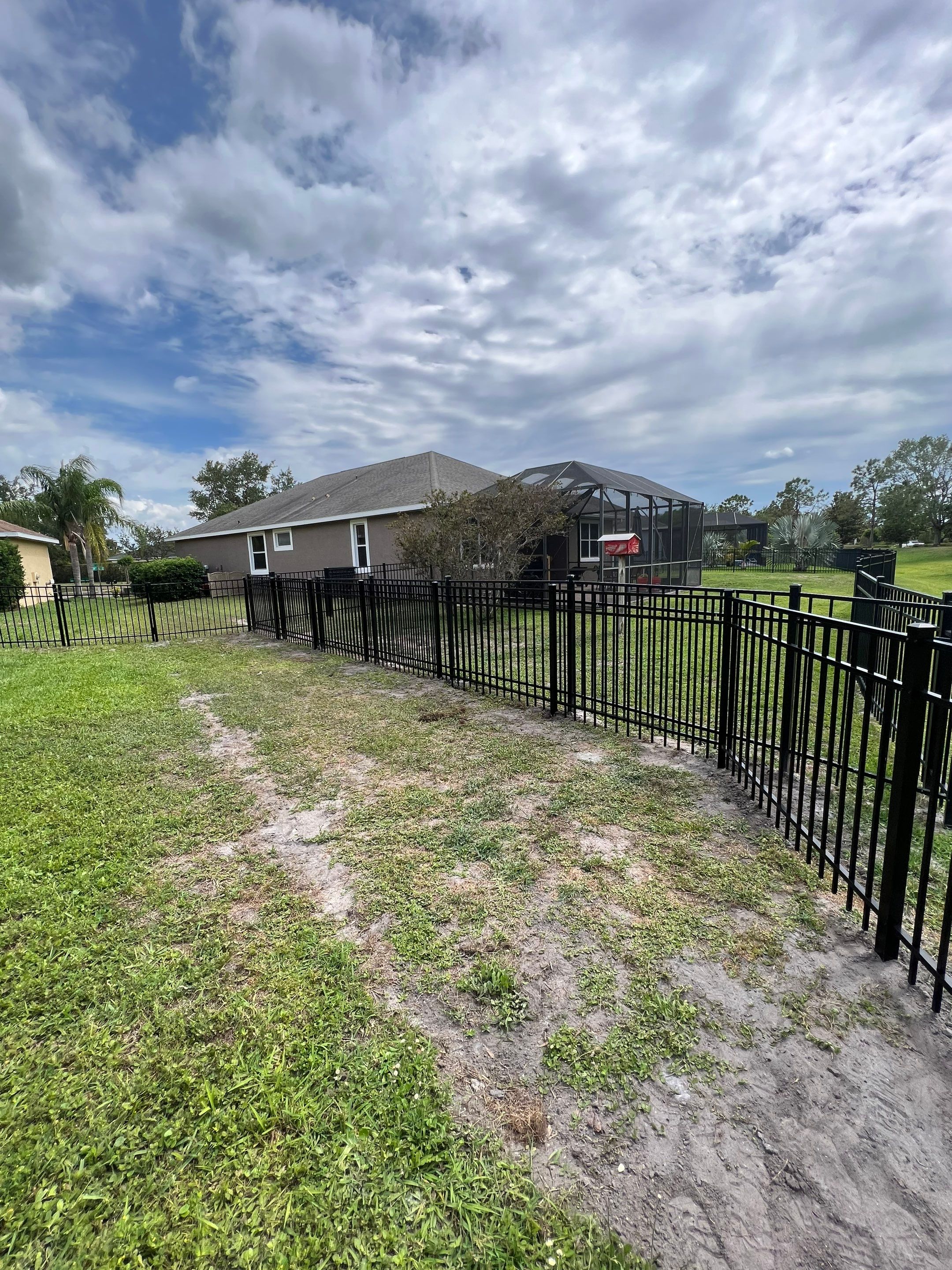 Aluminum Fence Installation using Black 3 Rail Aluminum Fence by Asap fence and gates, LLC