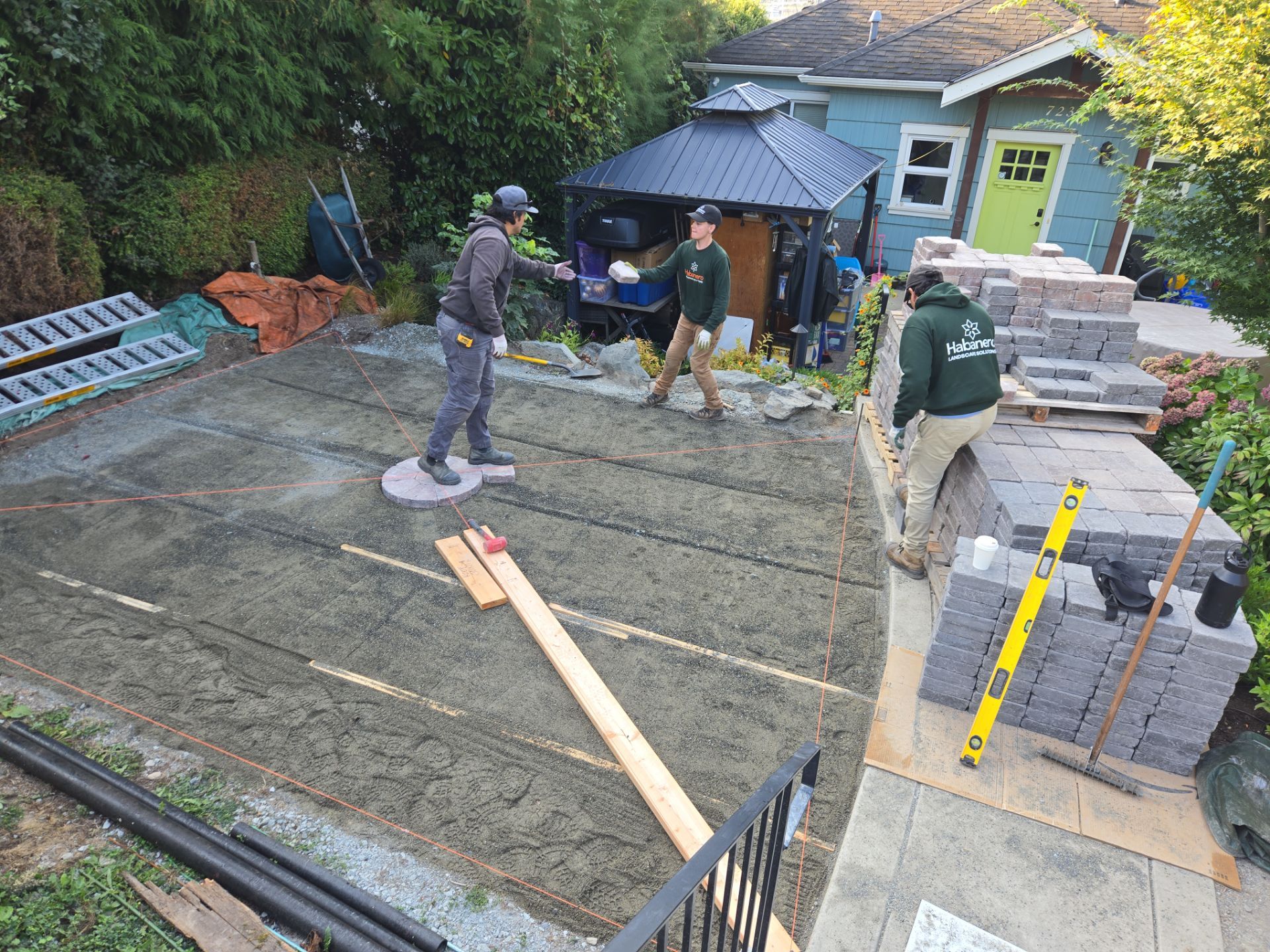 Backyard Transformation — Custom Shed, Paver Patio & Retaining Wall by Habanero Garden and Exterior Care