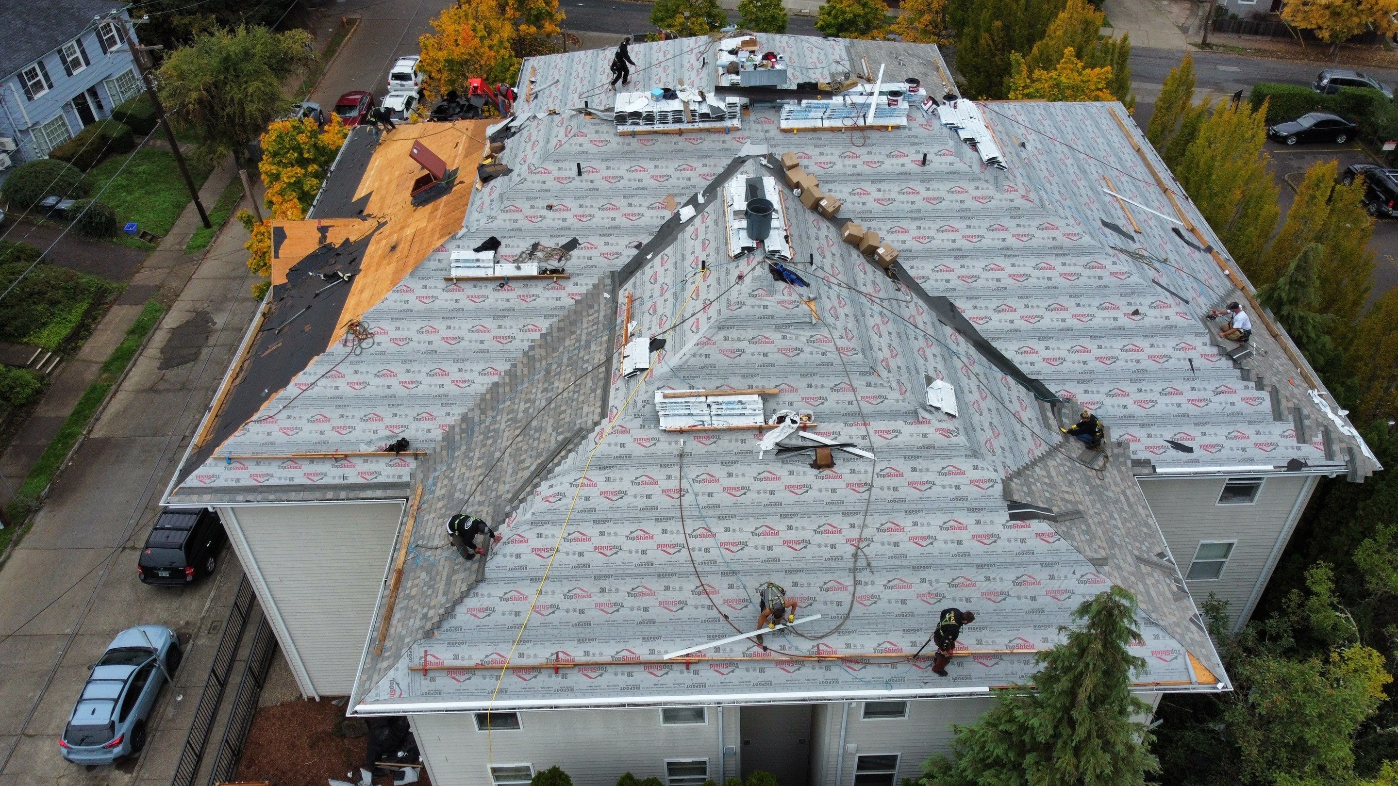 Commercial Roofing Installation using IKO Dynasty (Color: Biscayne) by Orezona Building & Roofing Company, Inc.