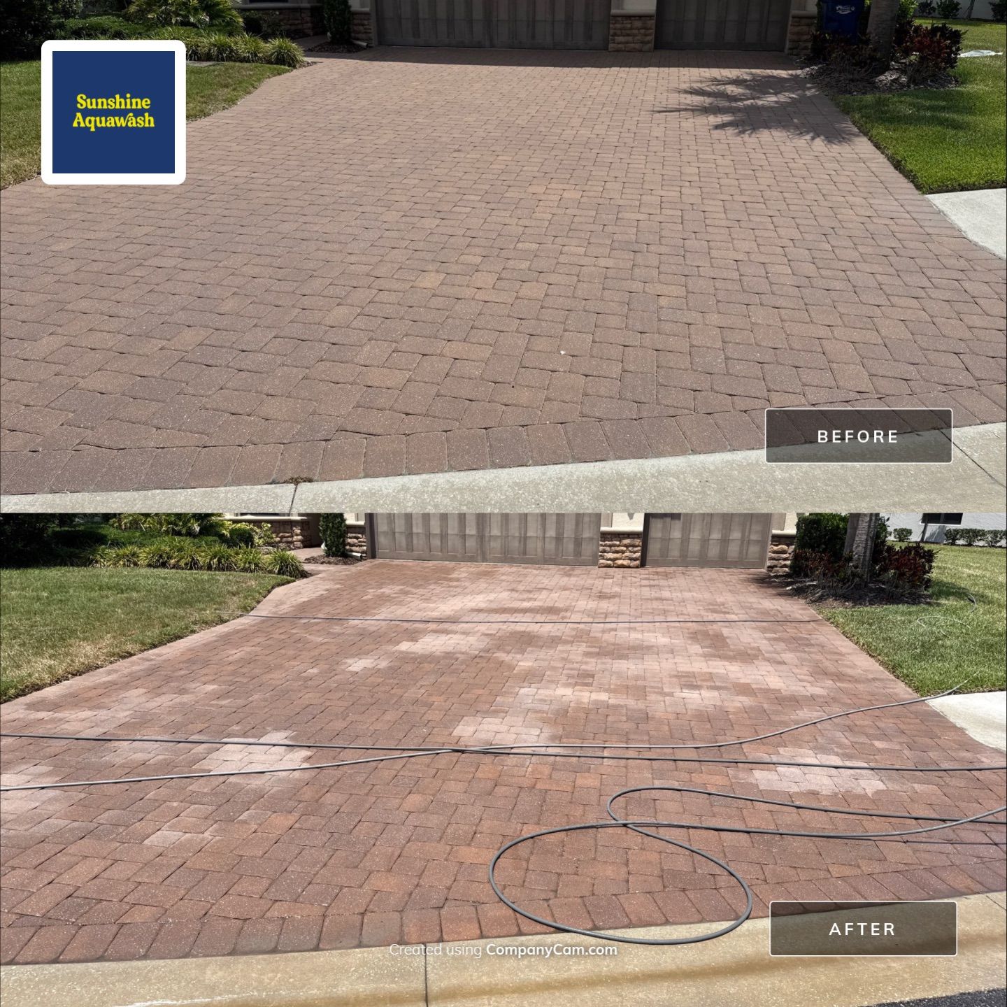 Concrete Tile Roof, Paver Driveway & Lanai Cleaning – Artisan Lakes Esplanade, Palmetto, FL by Sunshine AquaWash