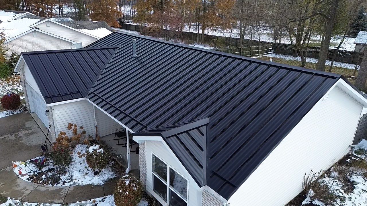 Mechanically Seamed Standing Seam Roof in Ossian, Indiana with Black Finish by 4Ever Metal Roofing