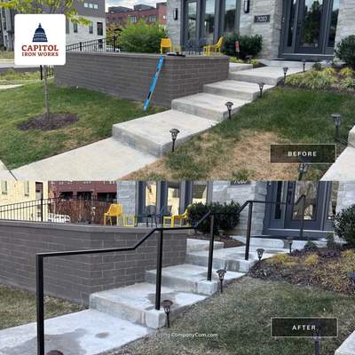 Minimalist Custom Handrail with Square & Rectangular Tubing – Bethesda, MD