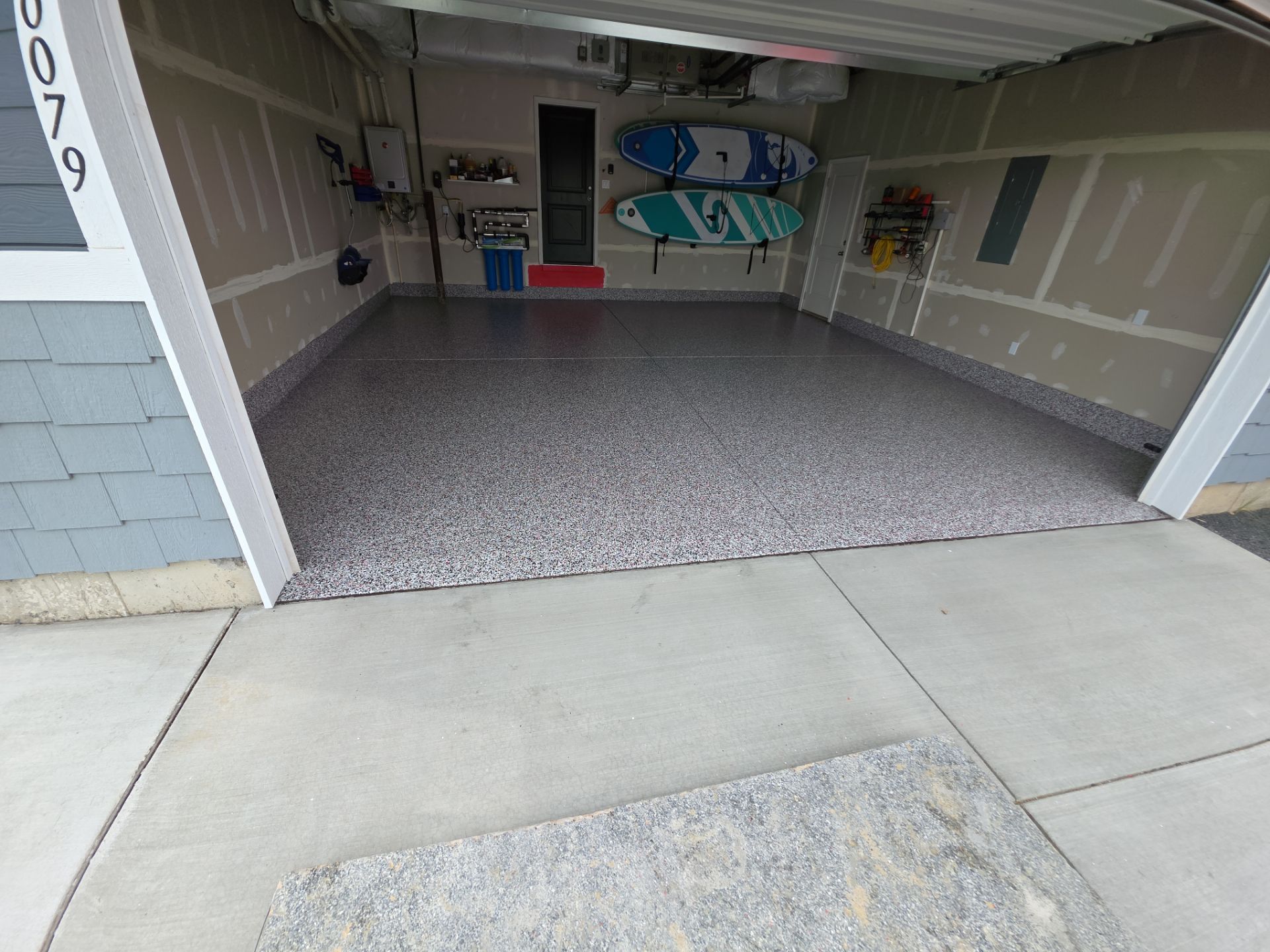 Garage Transformation using Domino w/ 5% Cherry Bomb Red  by Croc Coatings, LLC