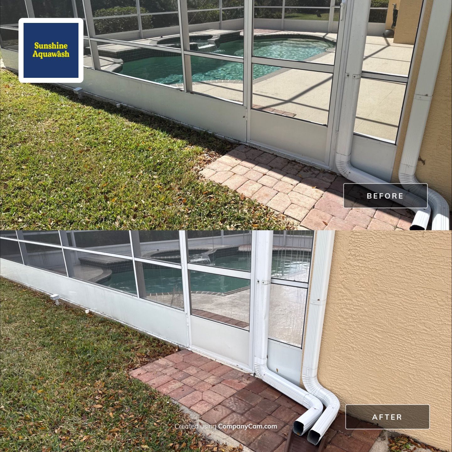 Painted Pool Deck, Pool Cage & Exterior Surface Cleaning in Creekwood – Bradenton, FL by Sunshine AquaWash