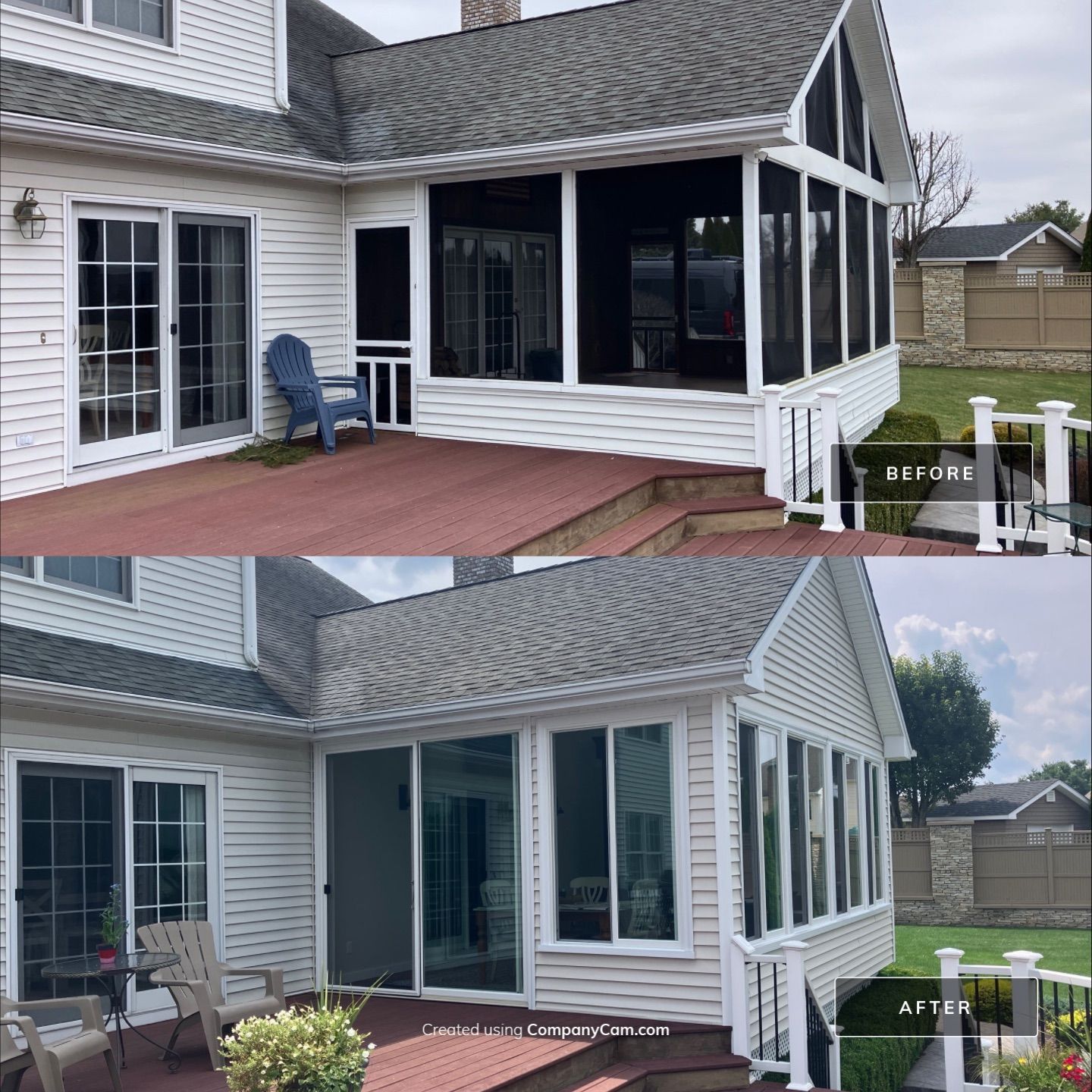 Beautiful porch remodel upgrade. by DiGiorgi Roofing and Siding Inc