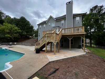 Elevated Pressure-Treated Wood Deck Replacement in Cartersville Georgia