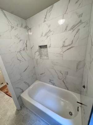 Tub and floor tile installation