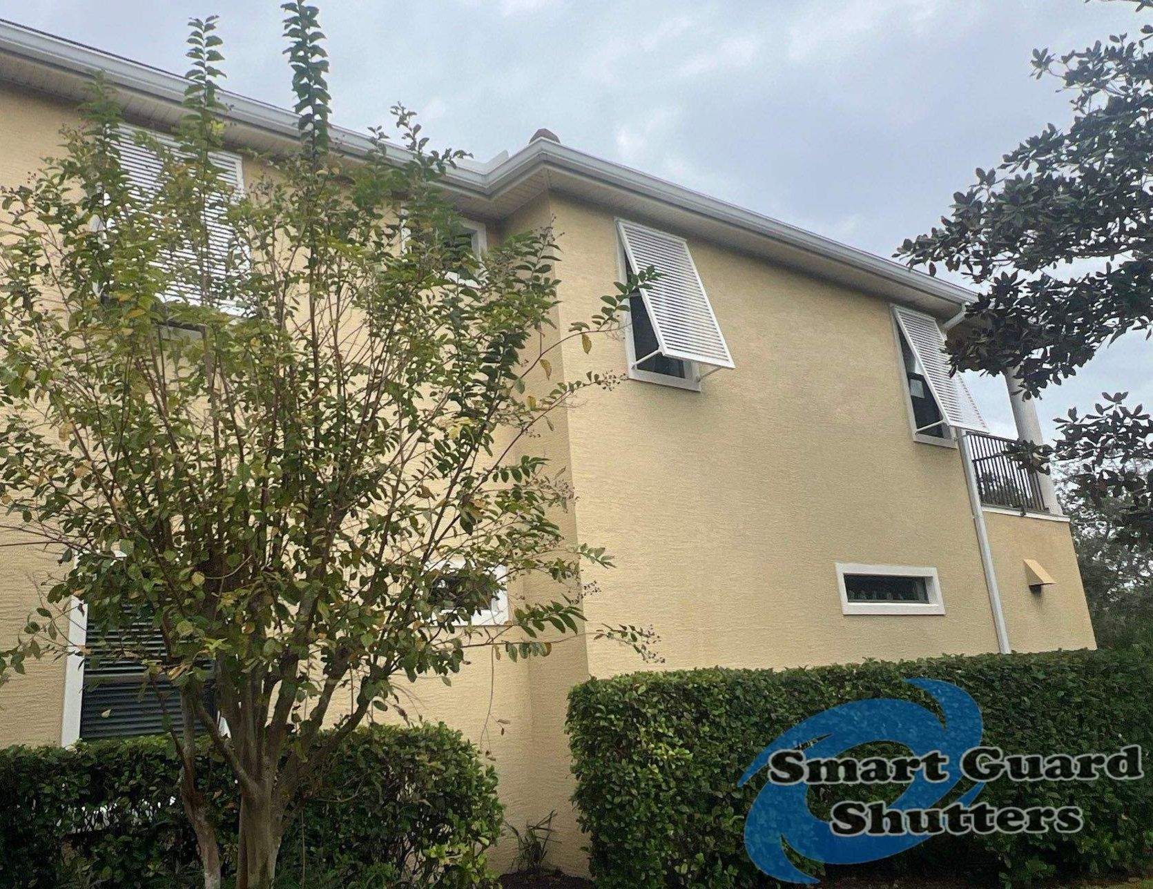 Decorative Bahamas in Traffic White  by Smart Guard Shutters