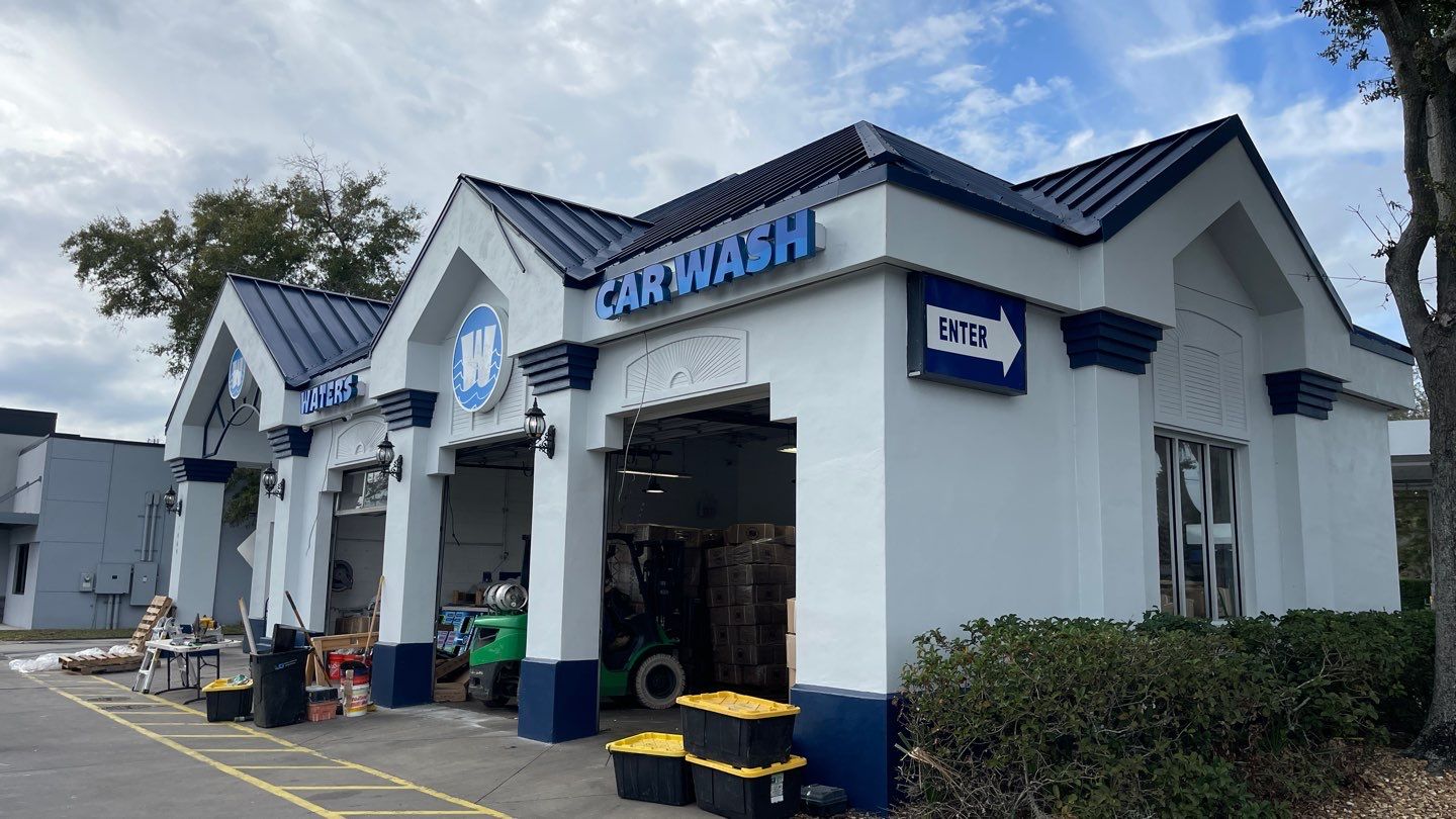 Waters Car Wash Monument Sign and Channel Letters by SignCrafters