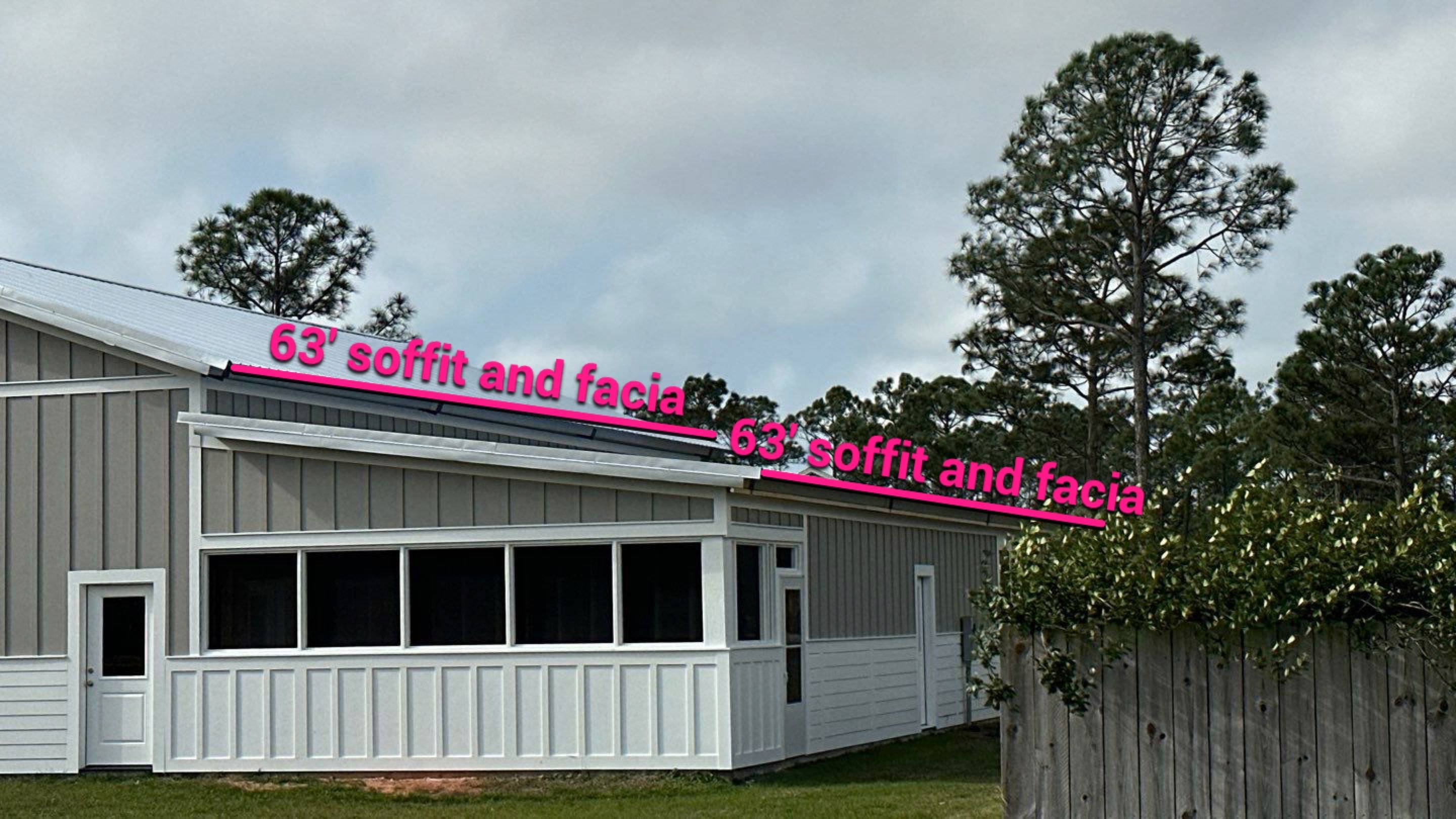 Soffit and Fascia on a metal building by Gutter Professors