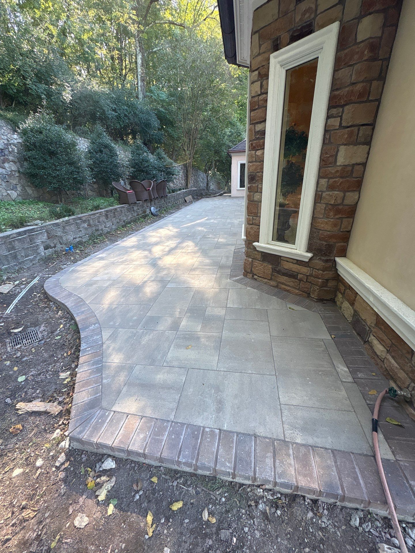 Franklin Exterior Remodel Featuring Custom Stucco and Stone Hardscaping by U.S. Exterior Solutions