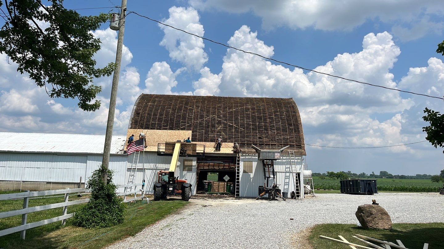 Barn Roofing Installation using GAF Timberline HDZ Charcoal by Nitro Roofing and Construction