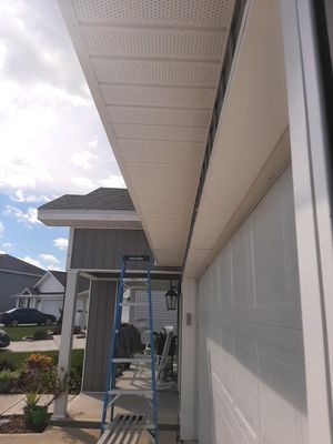 Gutter Installation using K-Style Seamless Gutters and Soffit and Fascia Replacement