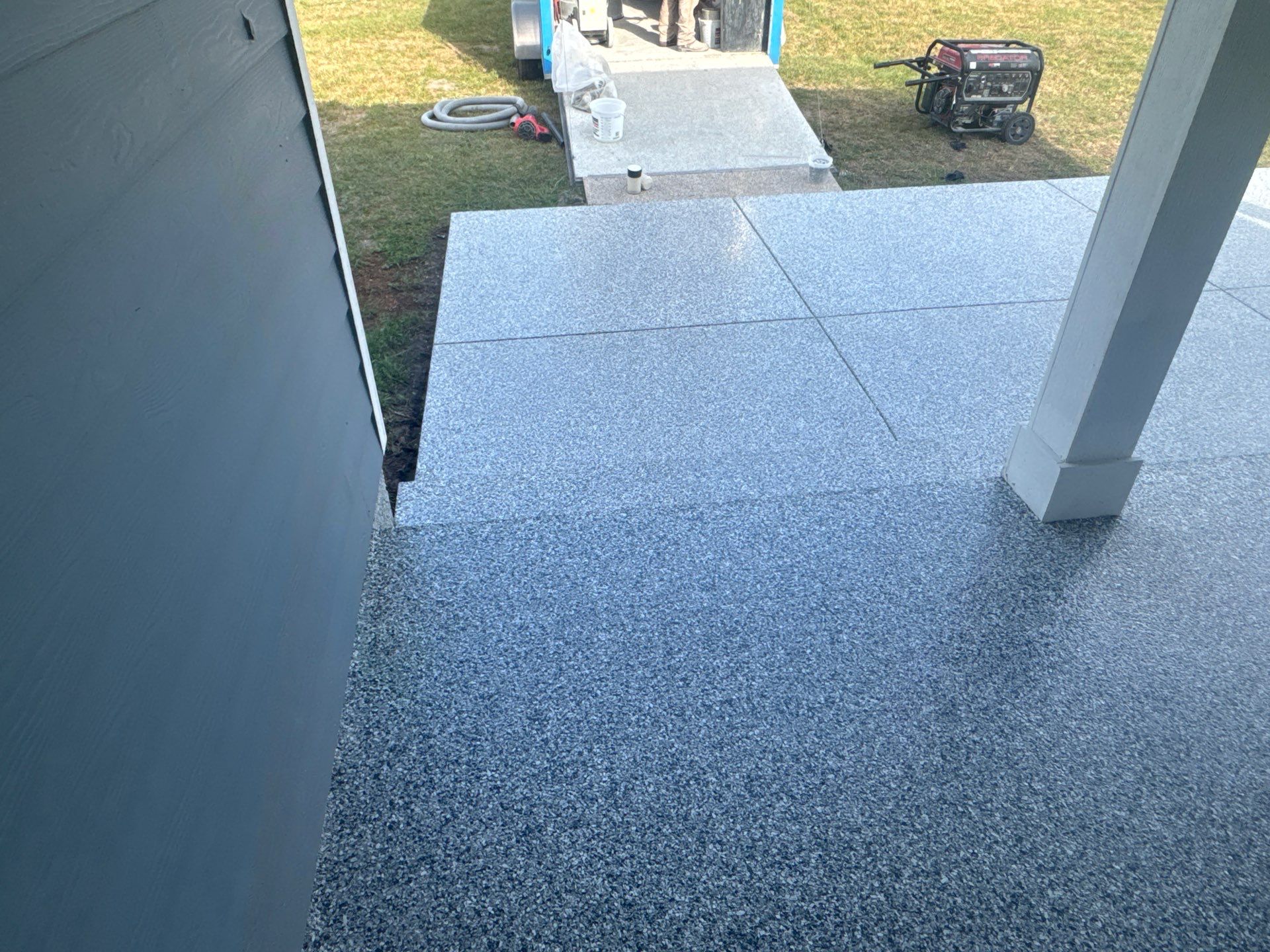 Back Patio in Slate Stone by Cross Creek Concrete Coatings