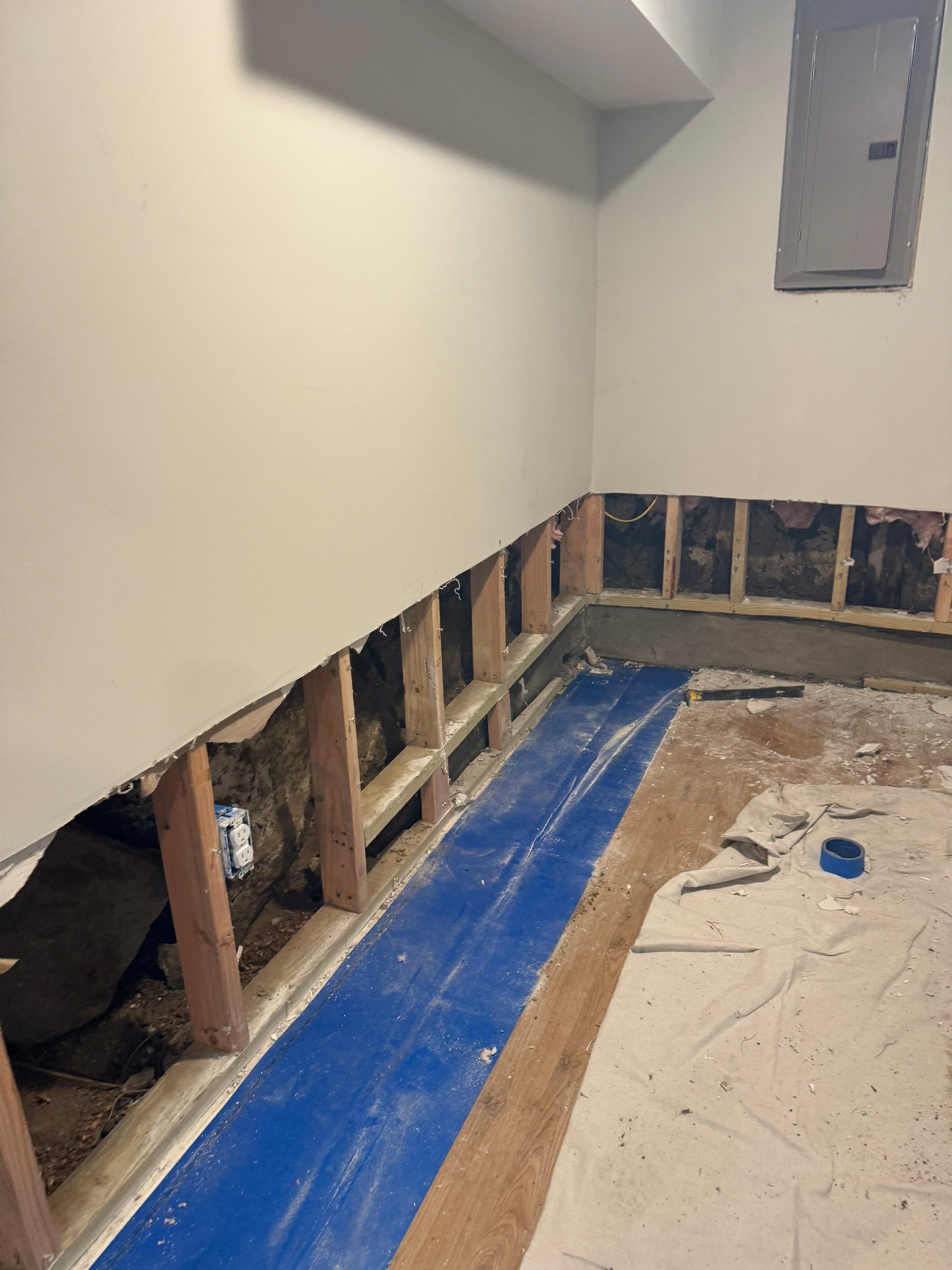 Interior French Drain & Wall Vapor Barrier Boonton NJ by Pure Service Pro, LLC 