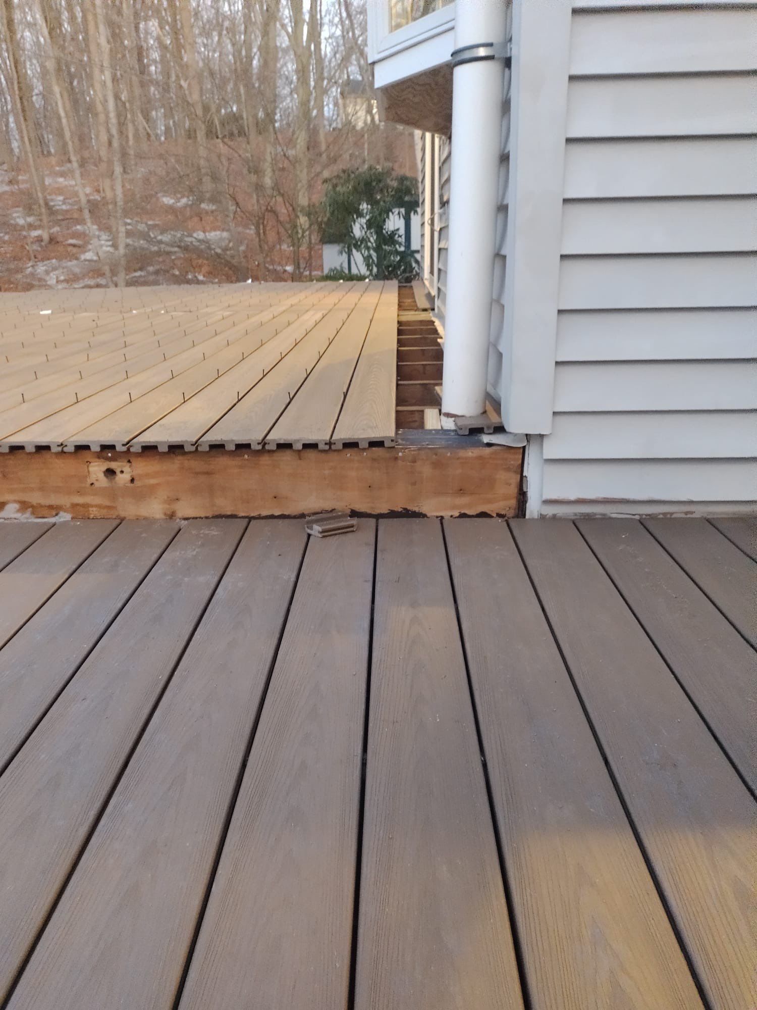 New Deck using Deckorators  decking and vinyl railings by deck guardian