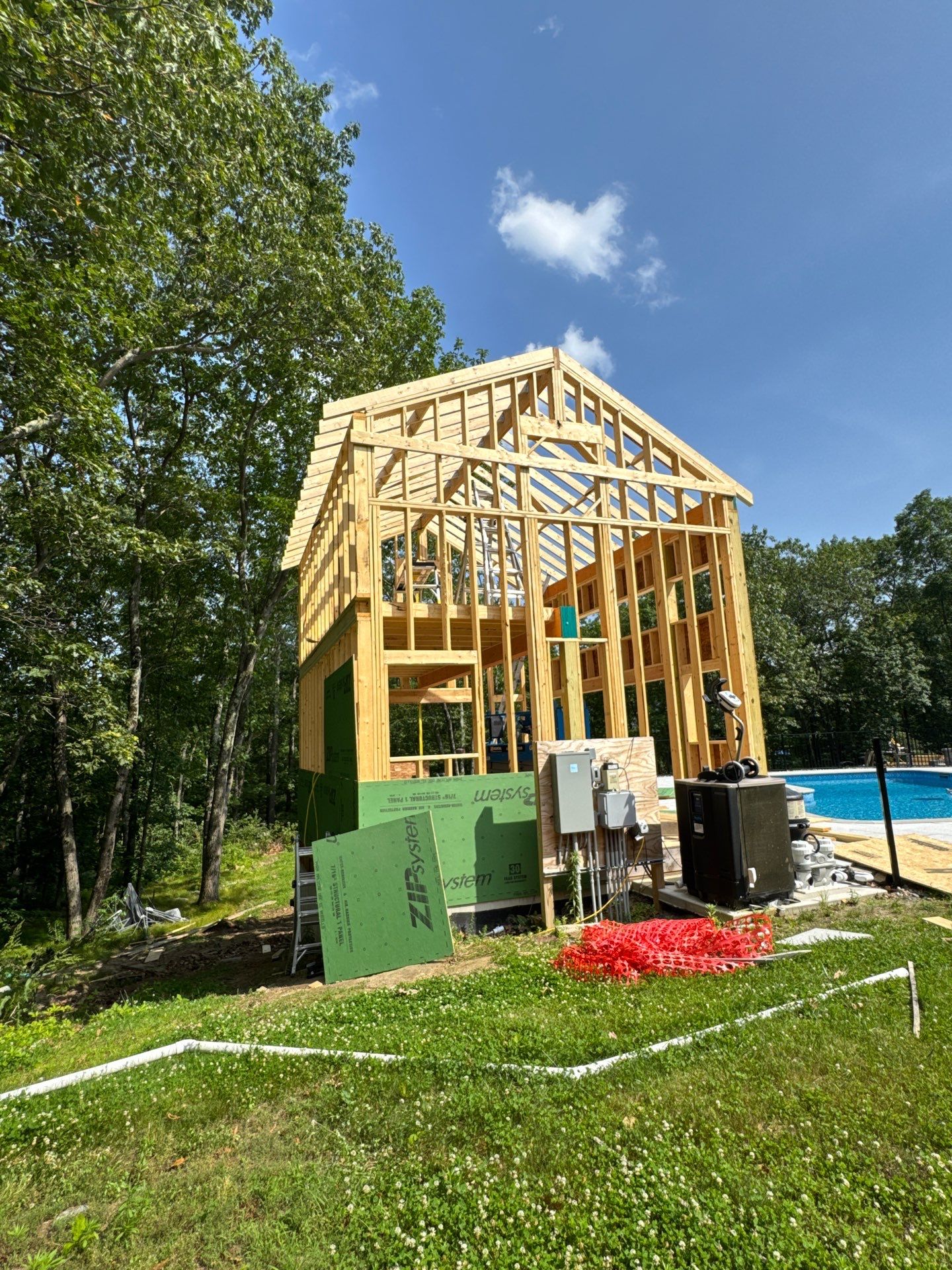 Poolhouse roof, soffits and windows – Windham, NH by Compass exteriors