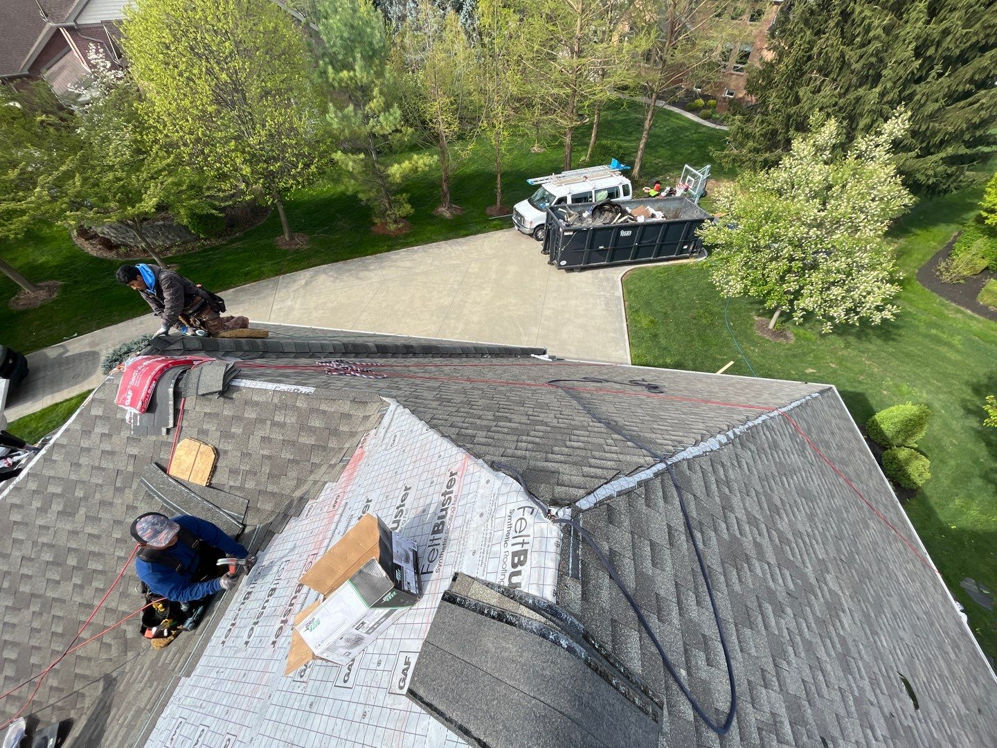 Residential Roofing Installation using GAF Timberline HDZ Weathered Wood by Nitro Roofing and Construction