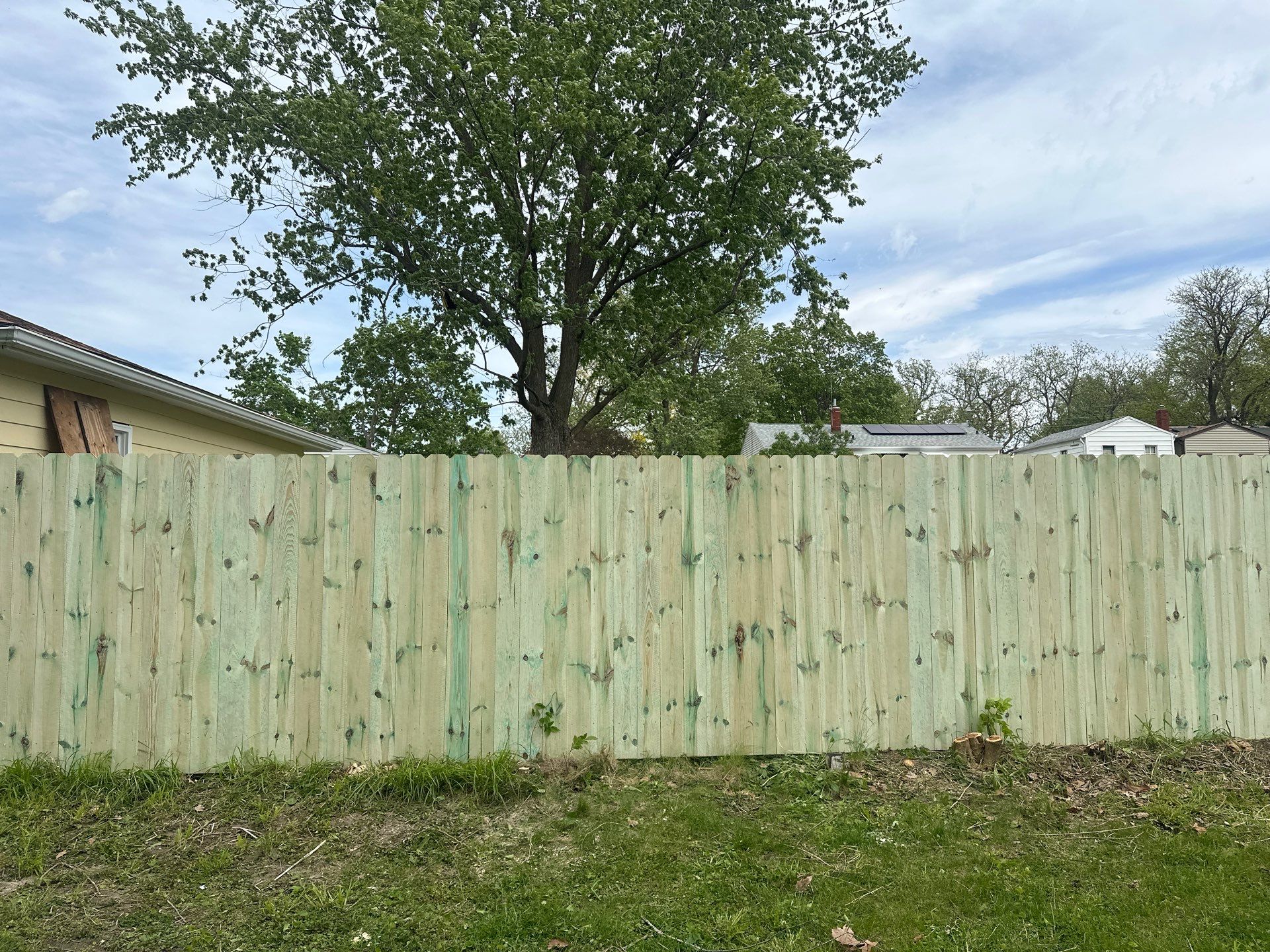 Pressure-Treated Wood Privacy Fence Installation in Waterloo by Perfect Picket Fence and Stain