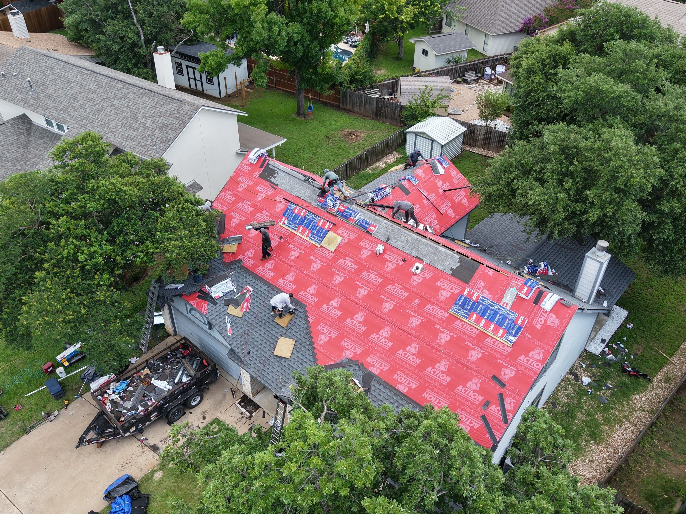 Real Estate Listing: Roof Replacement using GAF - HDZ - Pewter Gray by Action Exteriors Austin