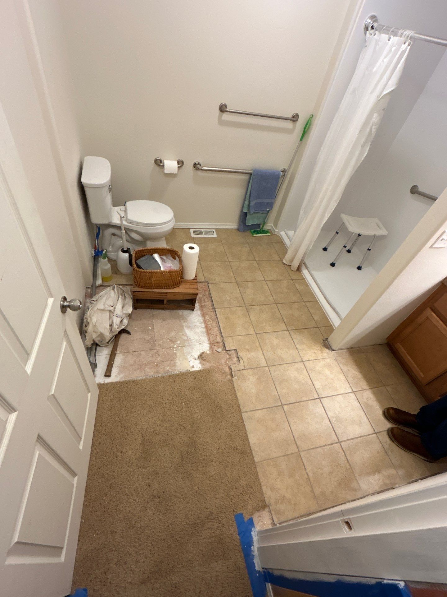 Bathroom flooring upgrade by Handyman State LLC