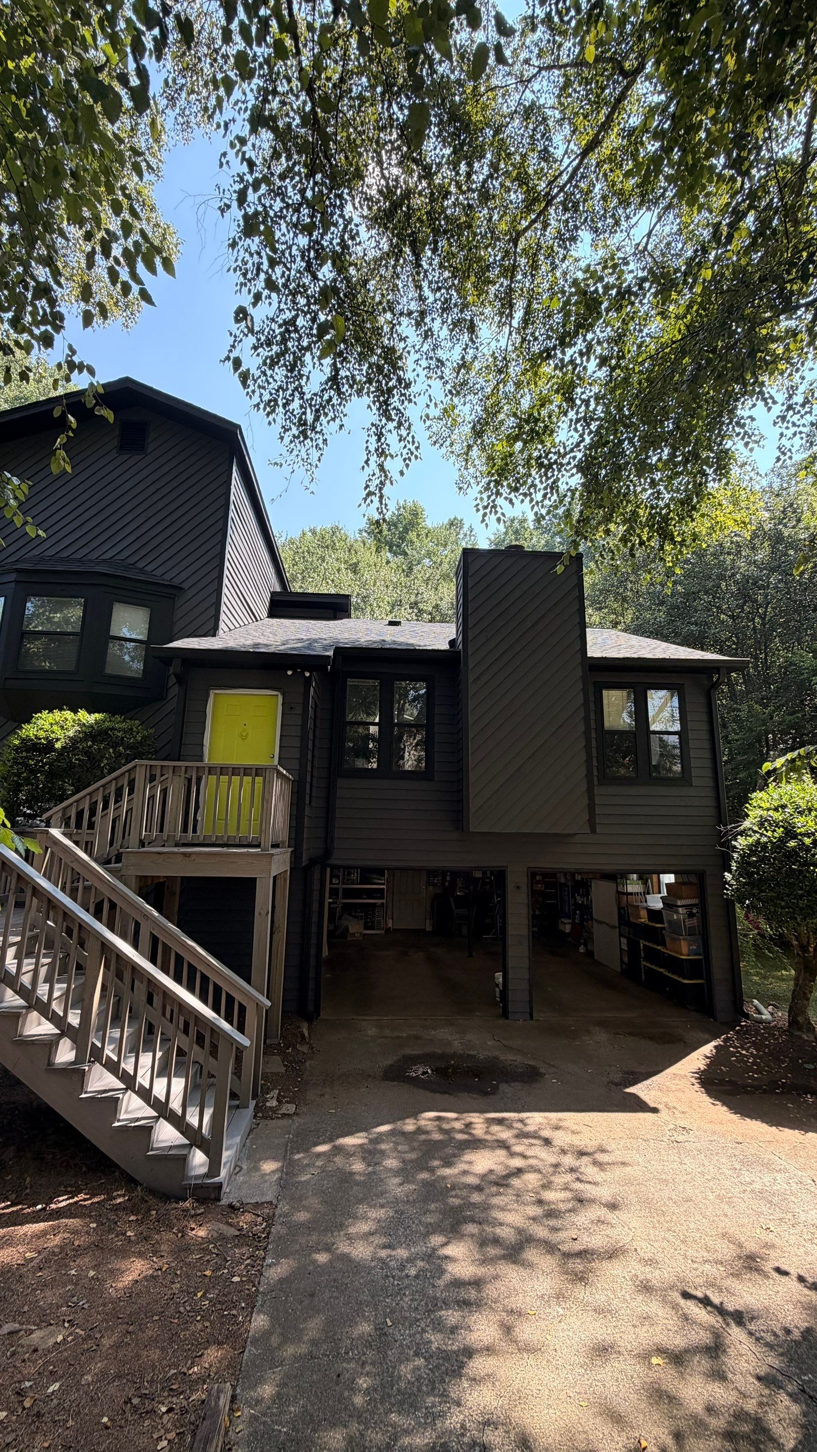 Dark Grey Exterior Painting and Front Door Refresh in Marietta by Swift Home Renovations