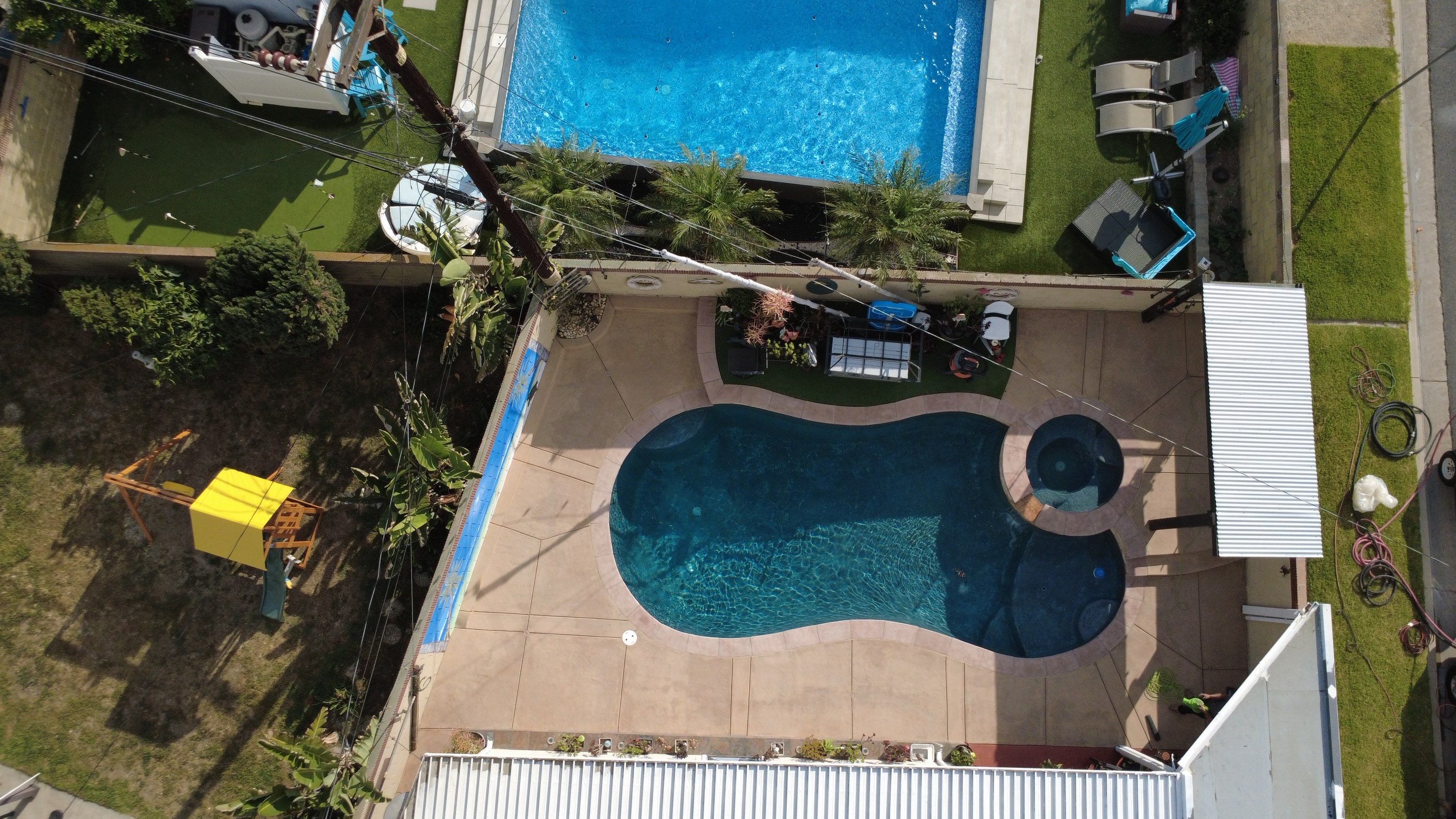 Sandblast & Staining Pool Deck by La Power Washing Inc