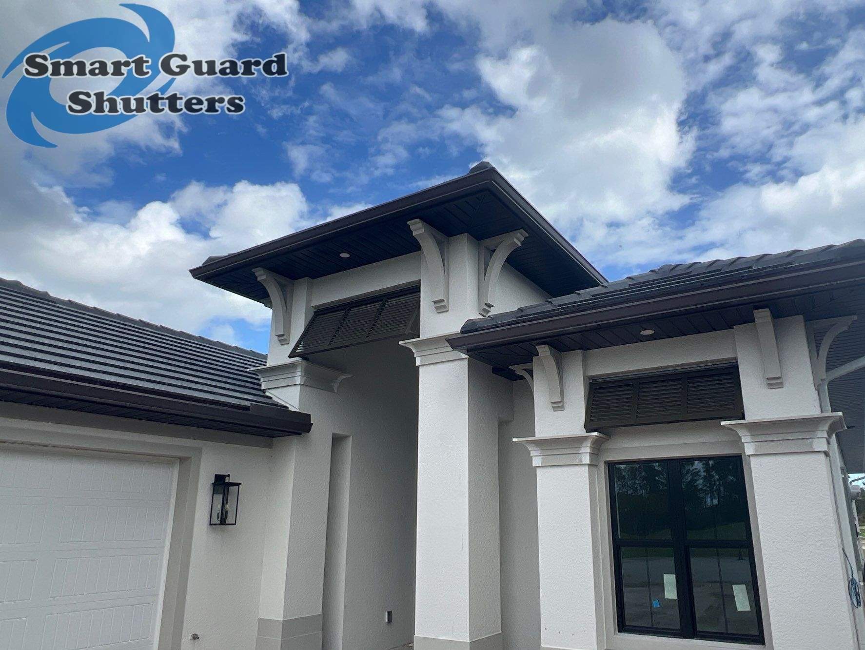 Decorative Bahamas in Brown Gray by Smart Guard Shutters