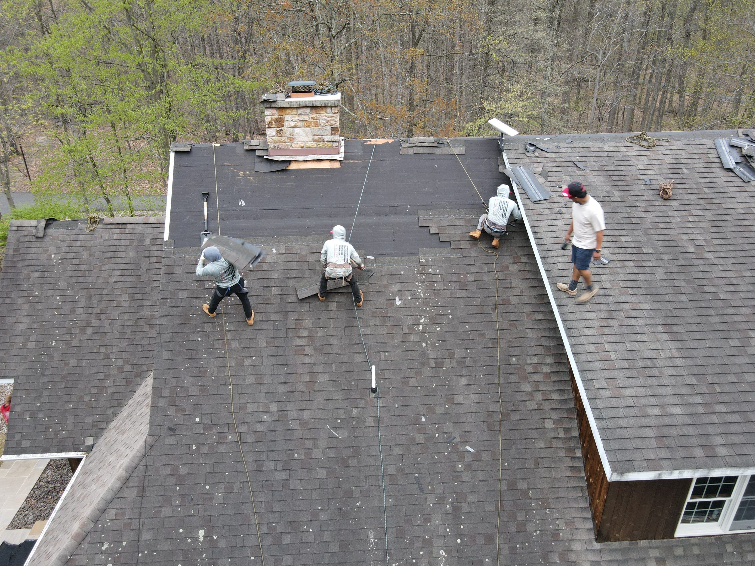 Roofing Installation using Gaf Hdz Architectural Shingle -Barkwood by Teflon Roofing