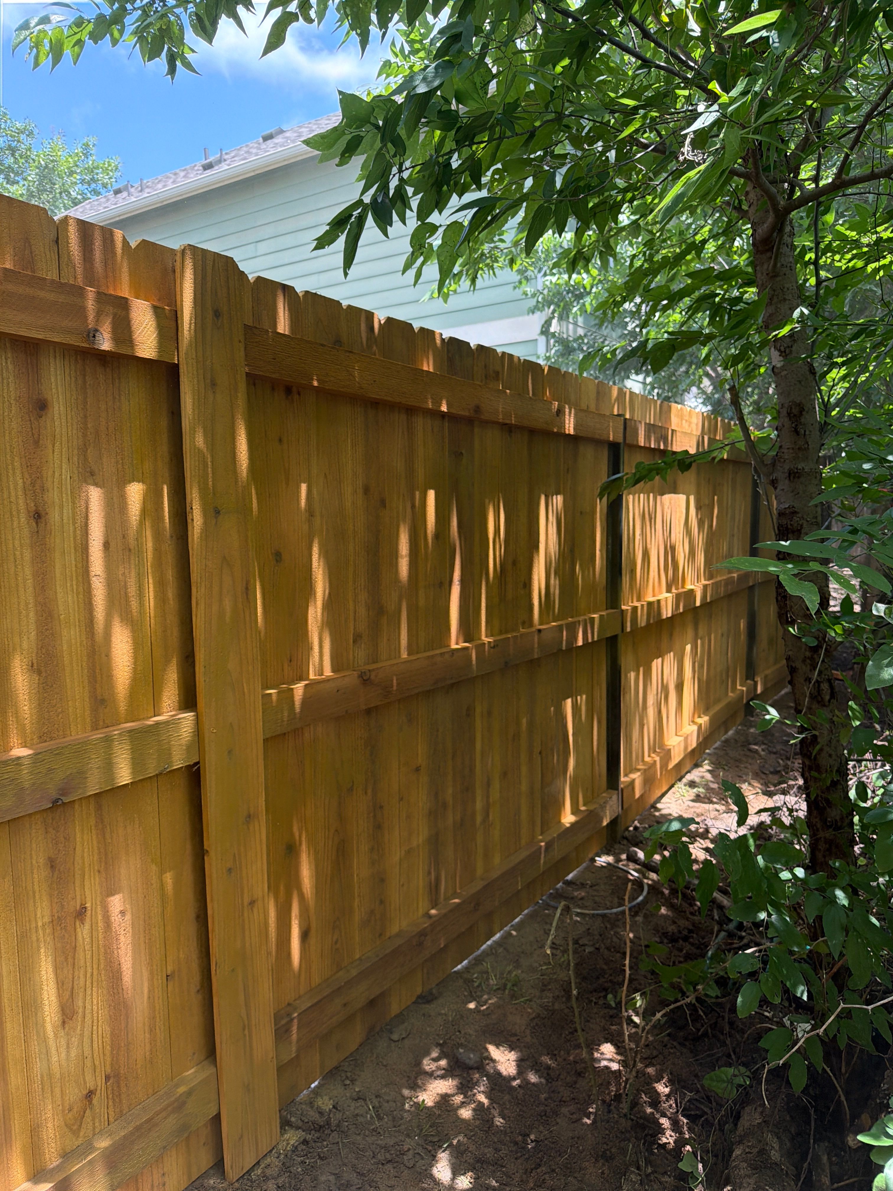 Custom Cedar Privacy Fence Replacement and Staining in Georgetown by Rhino Home Care