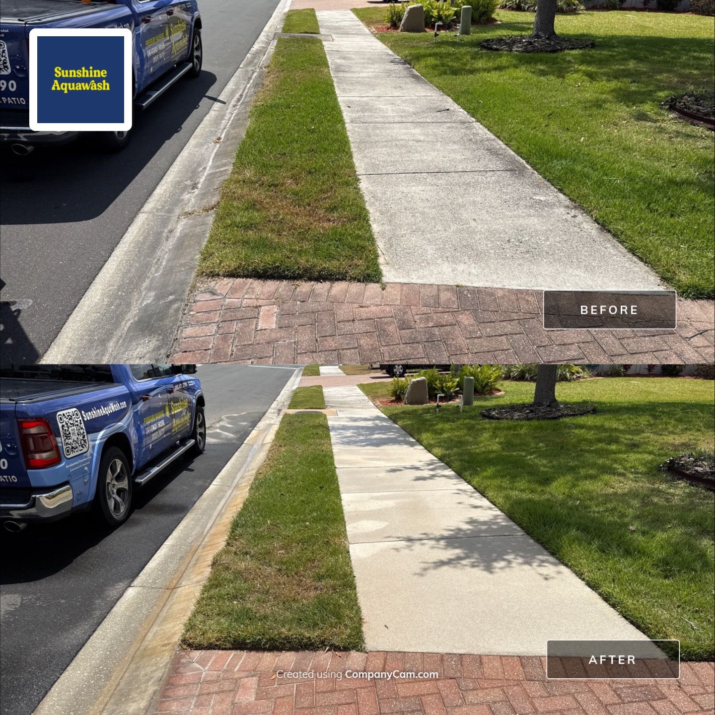 Paver Driveway & Sidewalk Cleaning with Hi-Low Surface Cleaner – Oakleaf Hammock, Ellenton, FL by Sunshine AquaWash