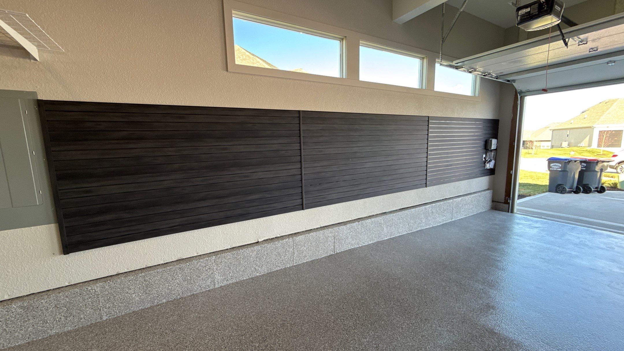 Steve Chose Our Beautiful MKE Blackwood Slatwall  by Banner Garage