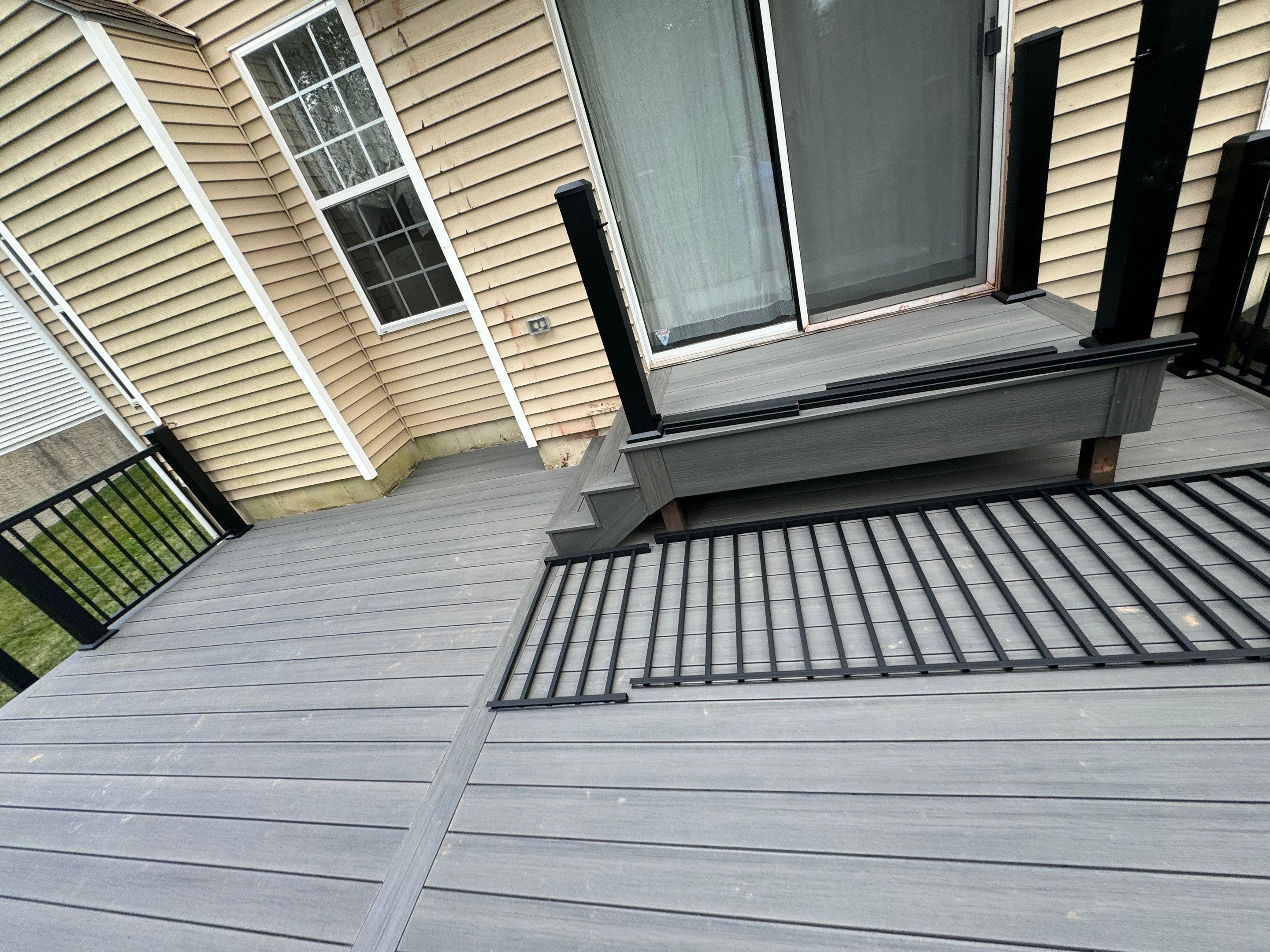 Deck Resurface using Deckorators Vista - Color Driftwood by deck guardian