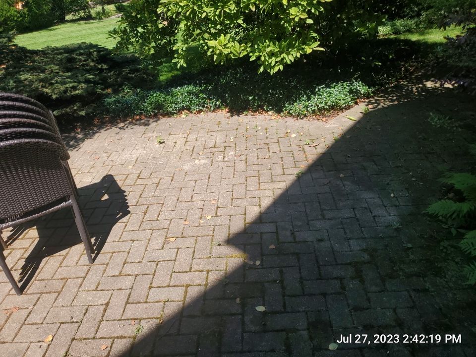 Brick paver clean, sand and seal.  using Polysweep polymeric sand by Northern Power Washing LLC.