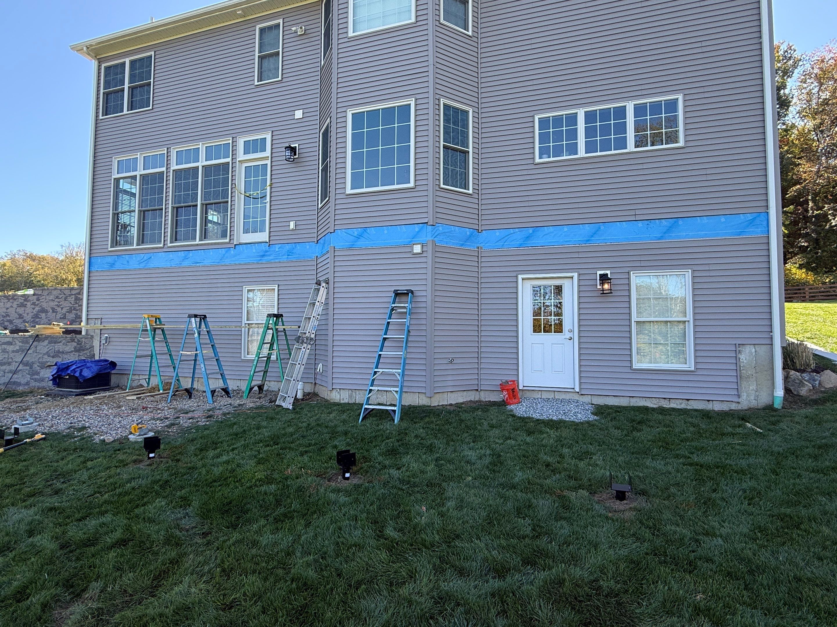 Deck replacement and expansion, With useable under space. Trex Tropical Island mist boards.  by DiGiorgi Roofing and Siding Inc