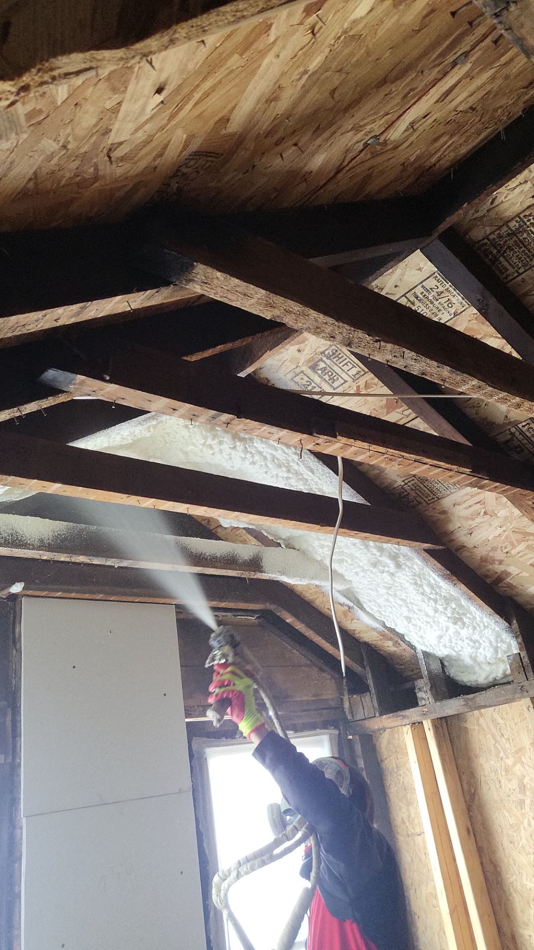 Interior spray foam application by SPF Services 