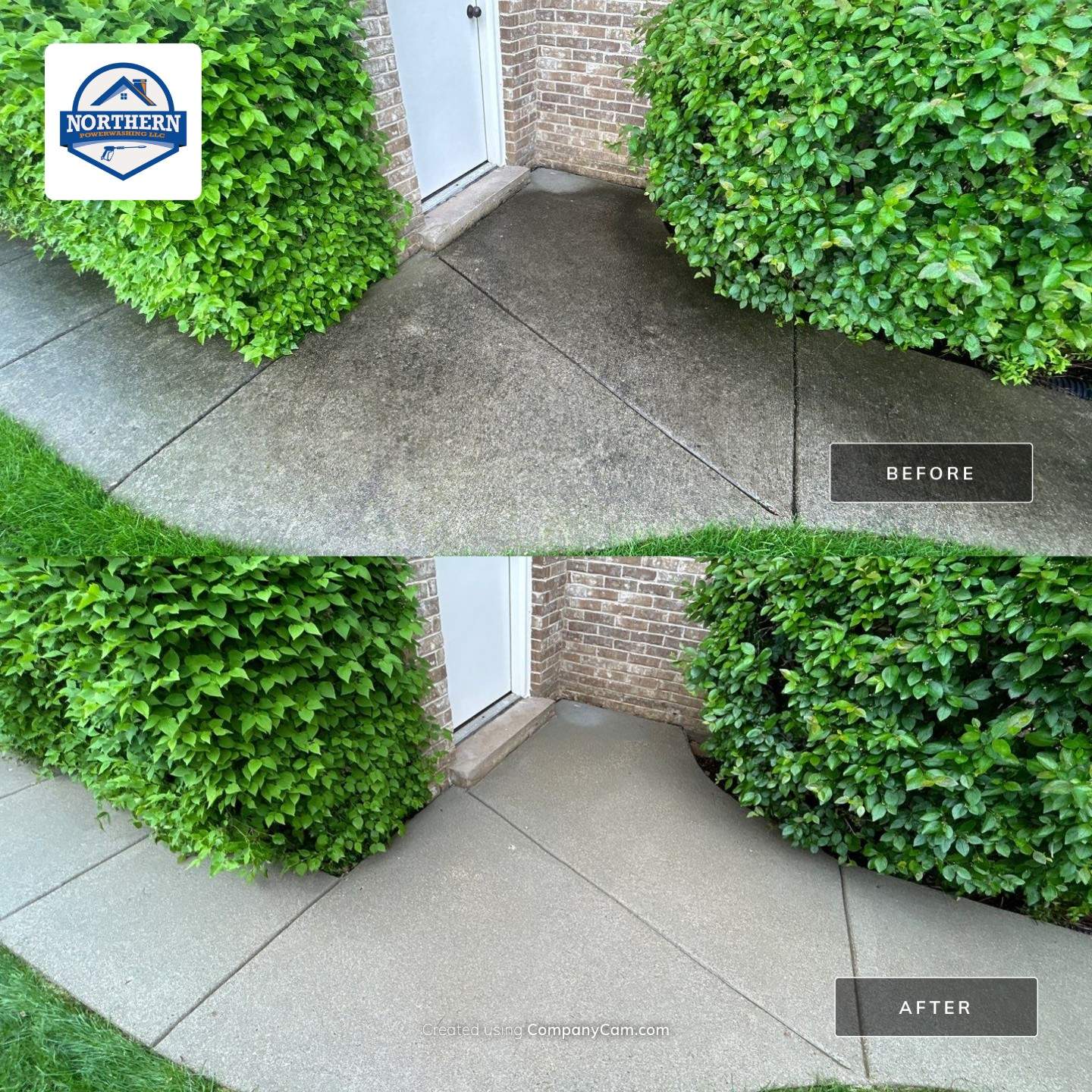concrete patio and driveway cleaning by Northern Power Washing LLC.
